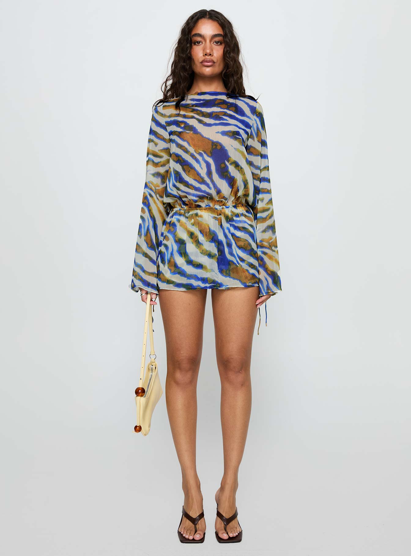 Get Closer Backless Romper Blue Zebra-Vipp Girl