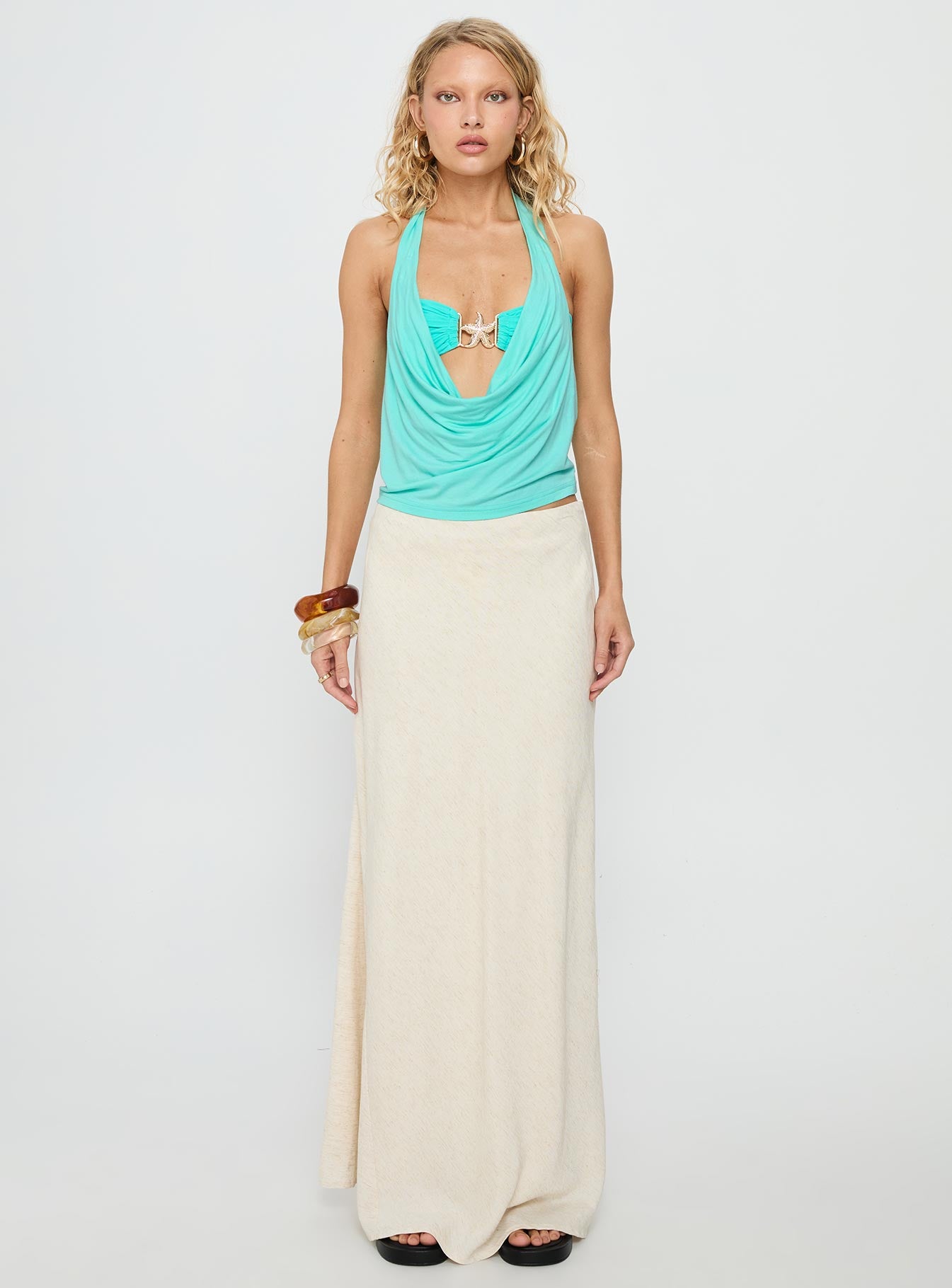 Money Talks Star Detail Top Aqua-Vipp Girl