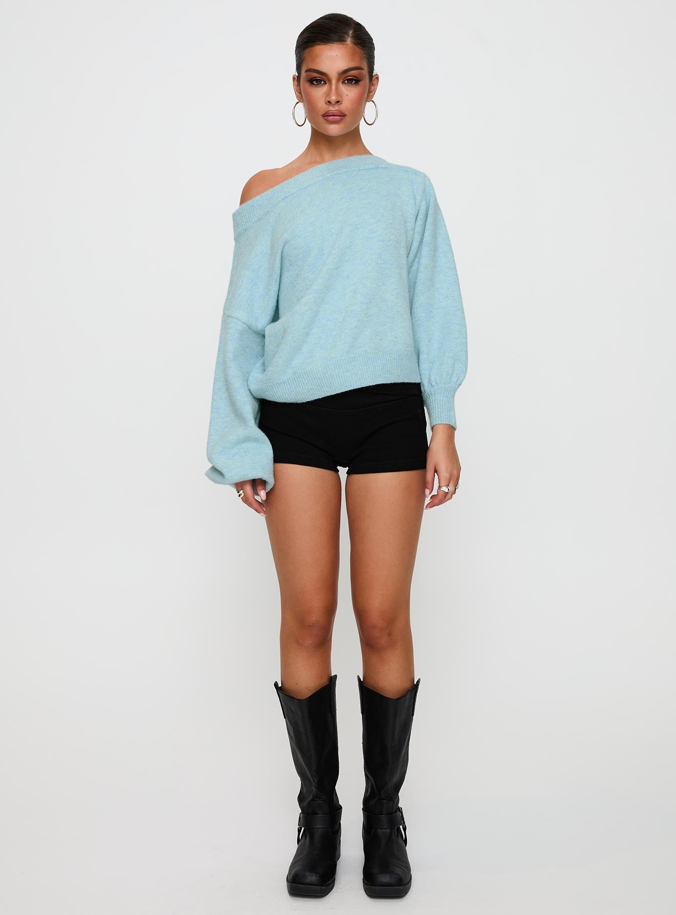 Noble Off The Shoulder Jumper Blue-Vipp Girl