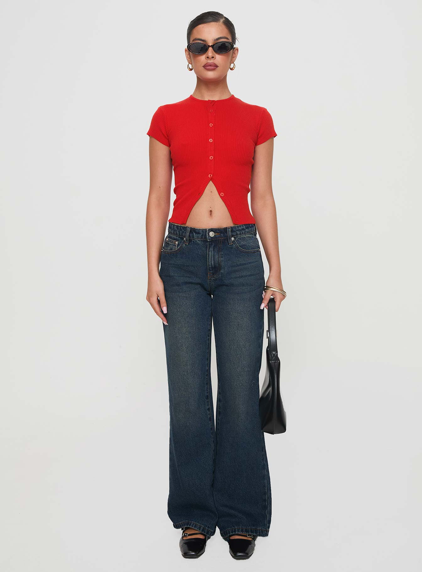 Cybele Mid Rise Straight Leg Jeans Dark Denim-Vipp Girl