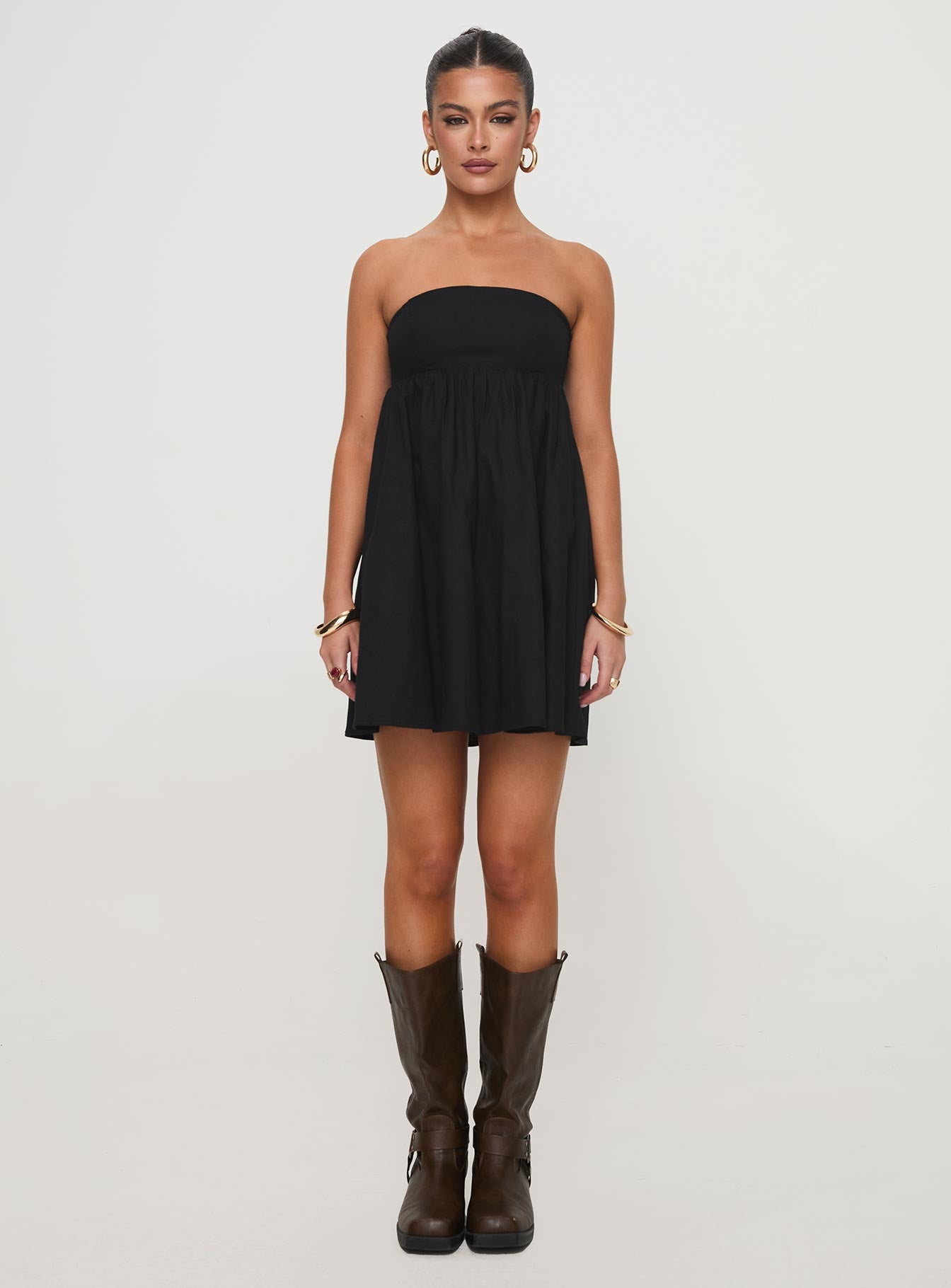 Osment Strapless Mini Dress Black-Vipp Girl