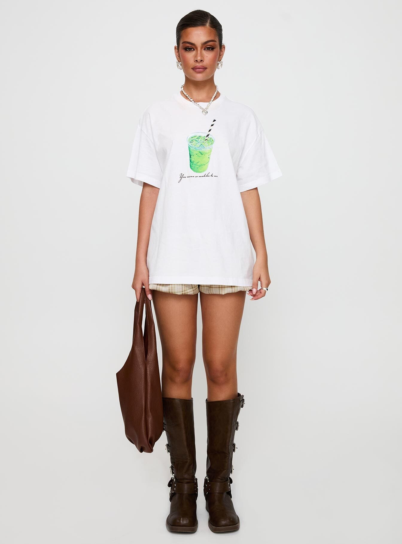 Love You So Matcha Graphic Top White-Vipp Girl