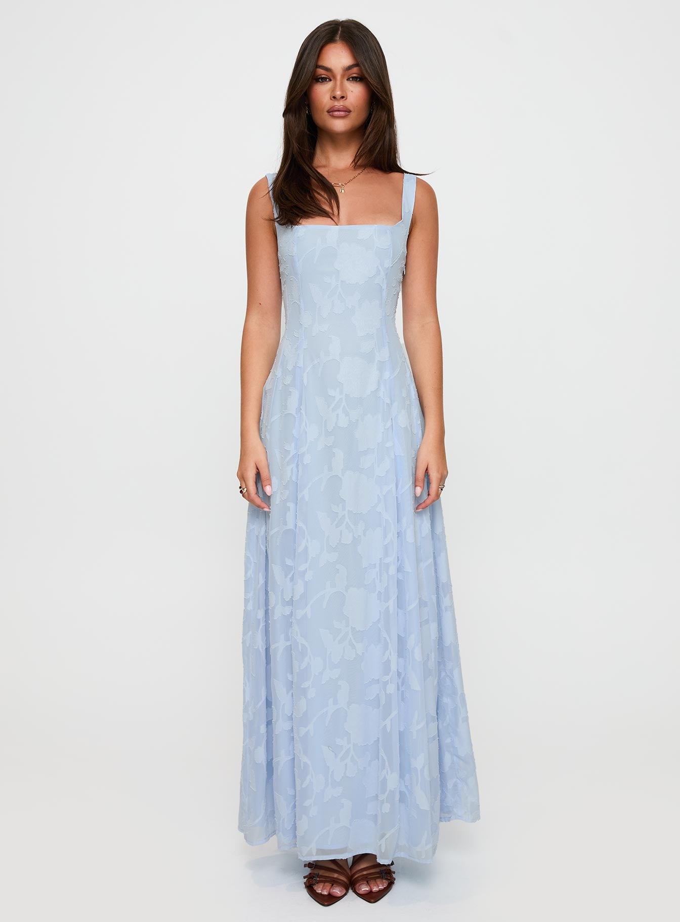 Margaux Burnout Maxi Dress Blue-Vipp Girl