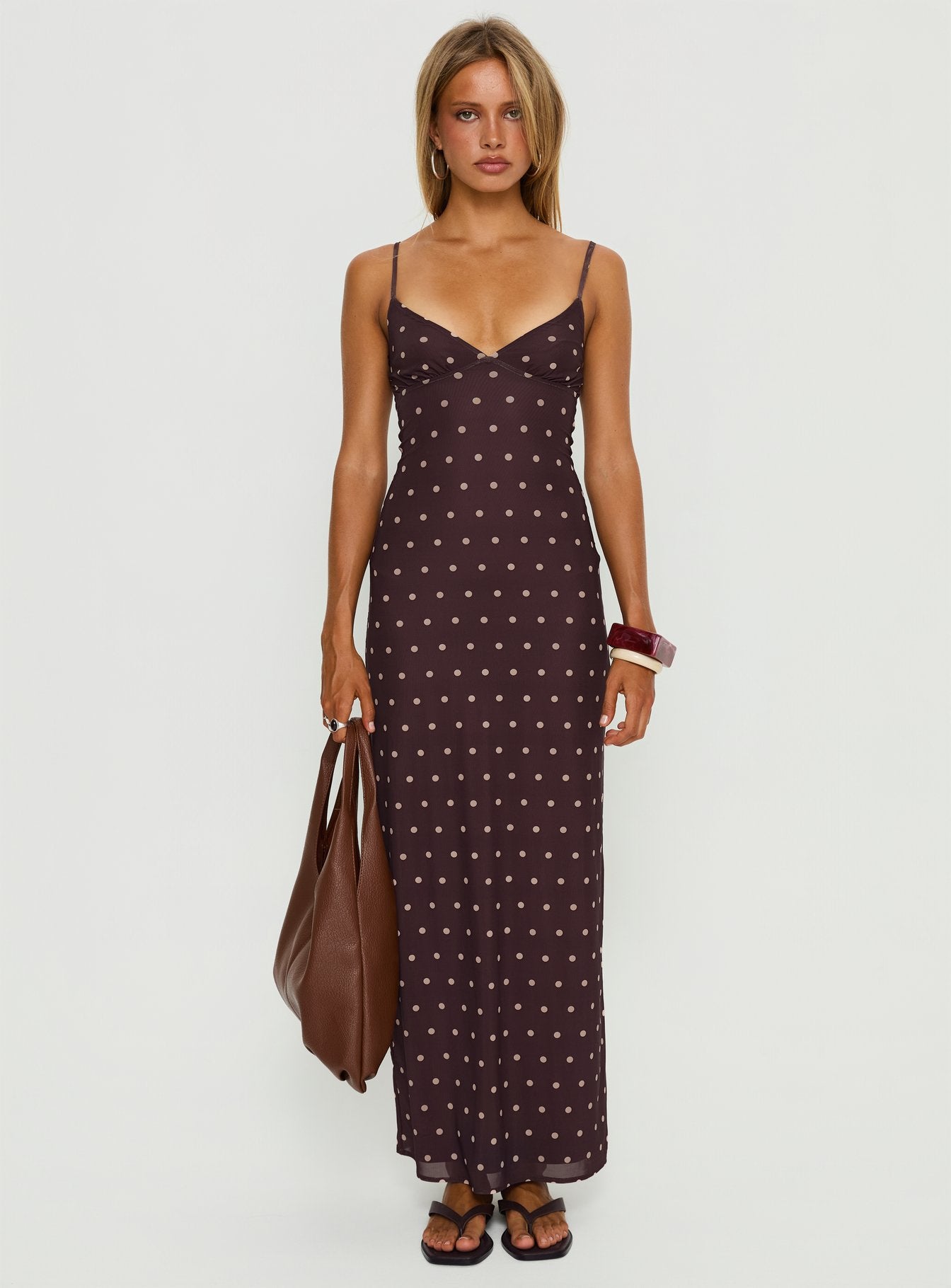 Glass Half Full Mesh Maxi Dress Plum / Pink Polka Dot-Vipp Girl