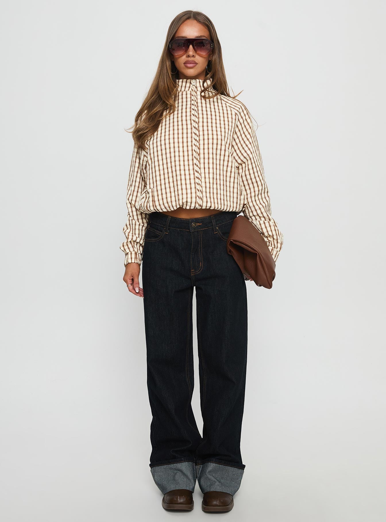 Kalle Jacket Brown Check-Vipp Girl