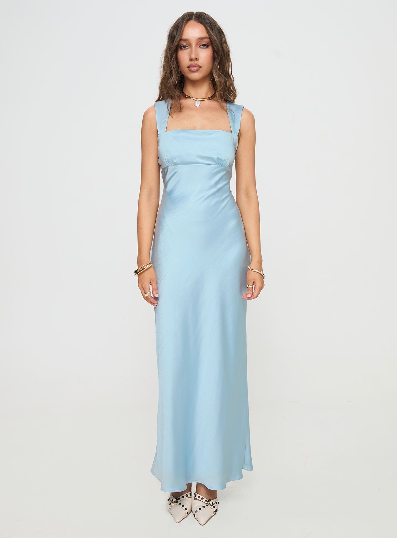 Radioactive Bias Cut Maxi Dress Ice Blue-Vipp Girl