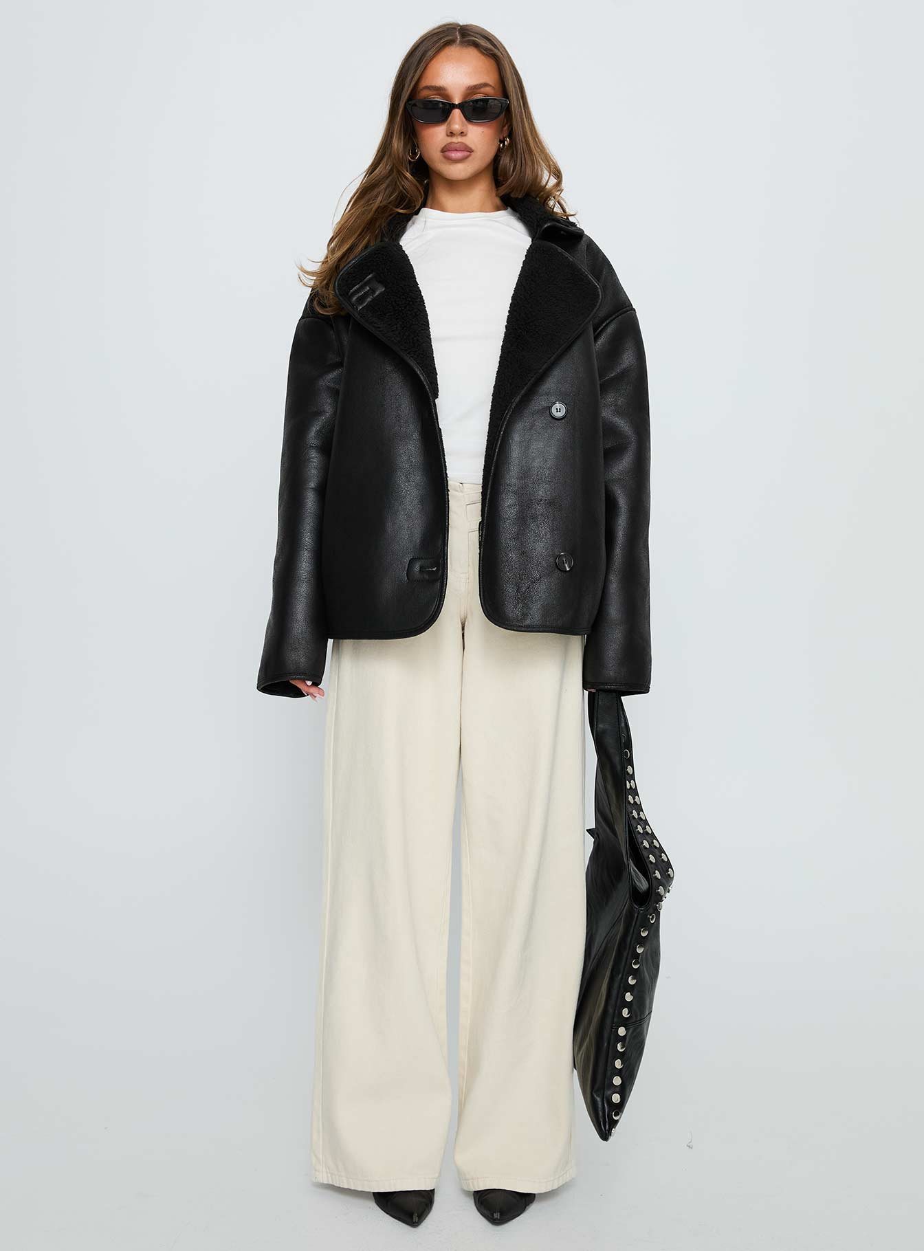 Nunez Faux Leather Jacket Black-Vipp Girl