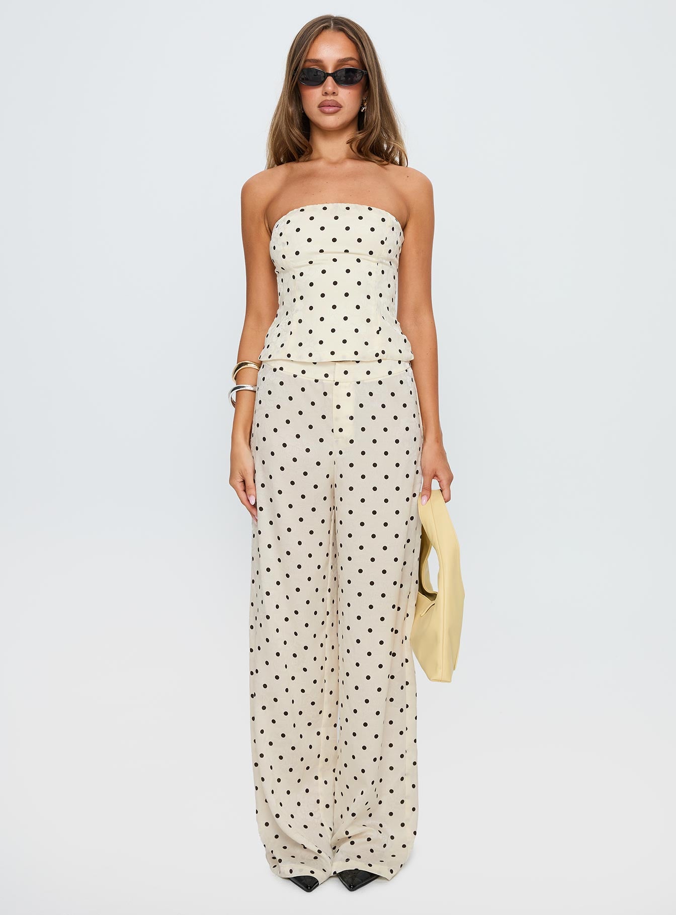 Powdered Sugar Strapless Set Cream Polka-Vipp Girl