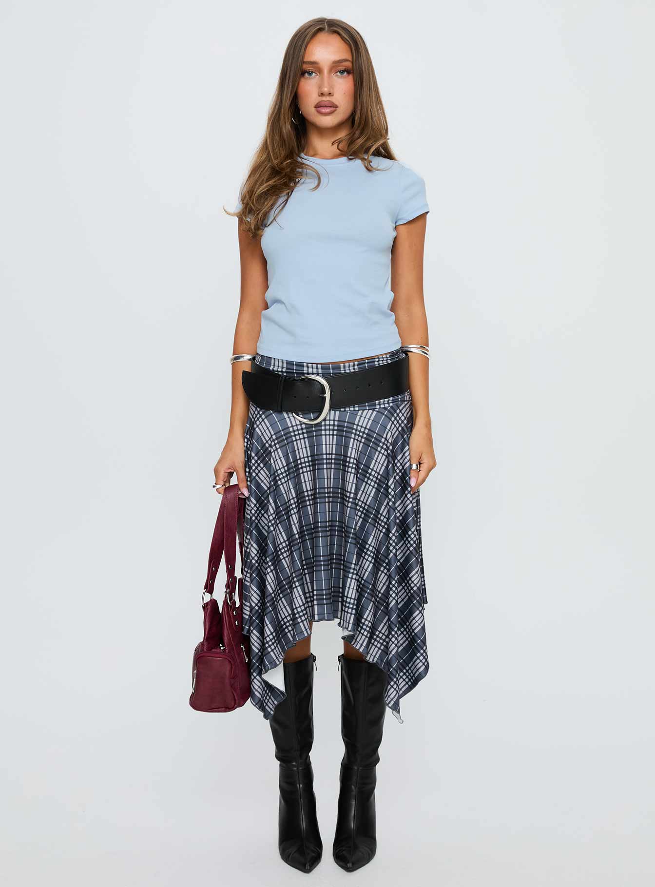 Prestige Longline Baby Tee Soft Blue-Vipp Girl