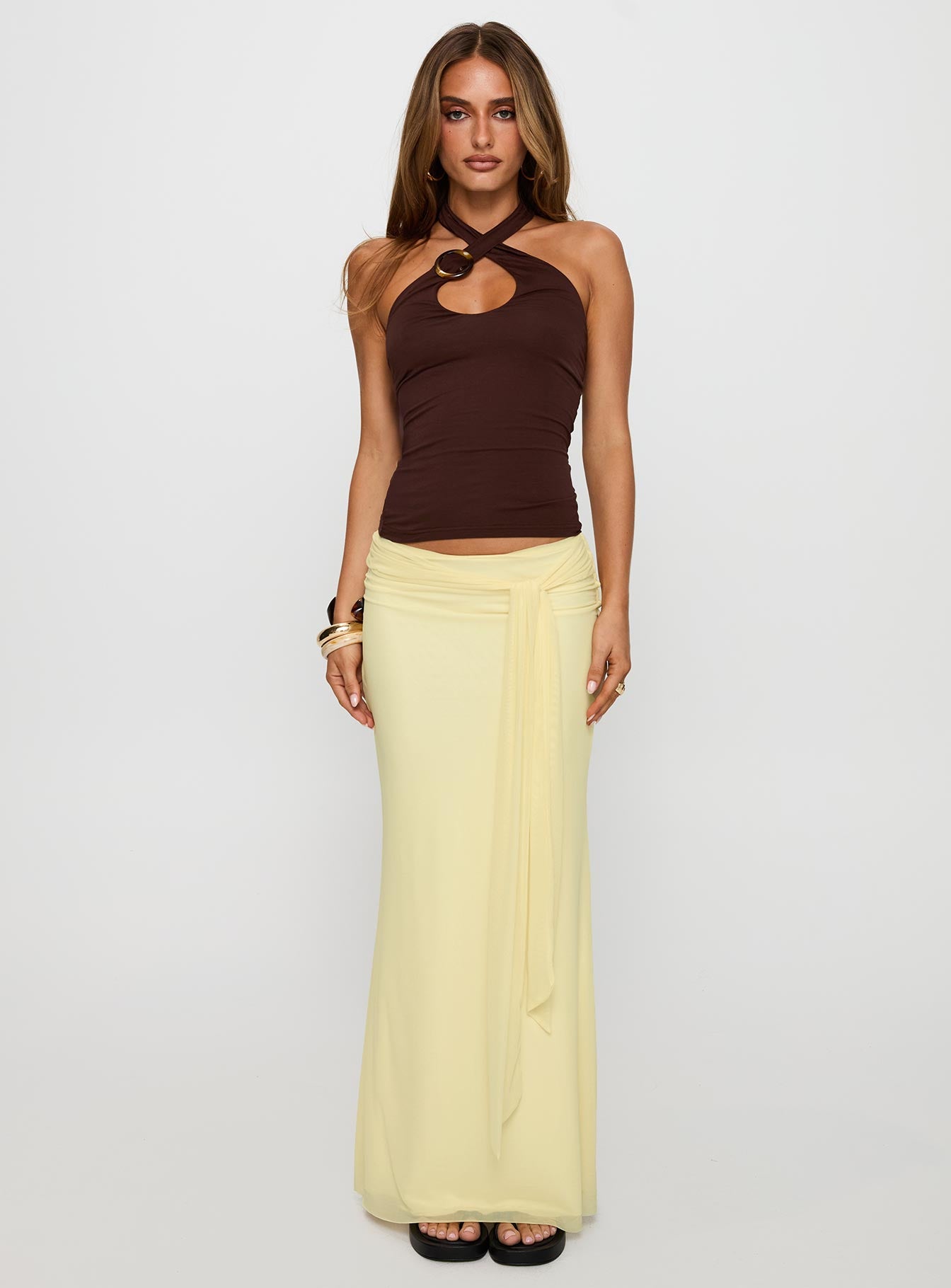 Caviar Tie Maxi Skirt Lemon-Vipp Girl