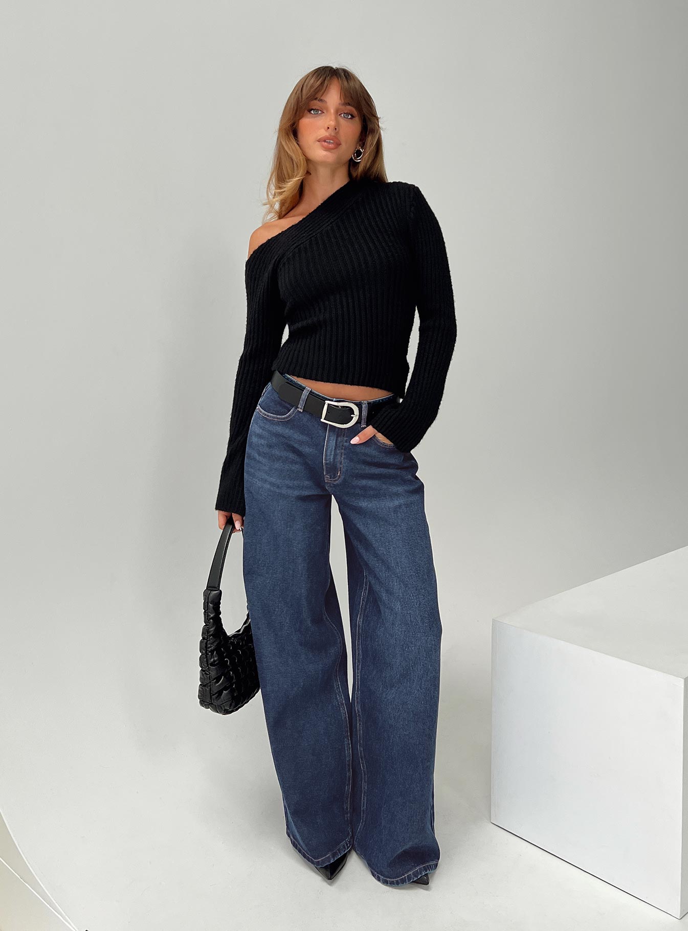 Naylor Mid Rise Wide Leg Jeans Mid Blue Denim Tall-Vipp Girl