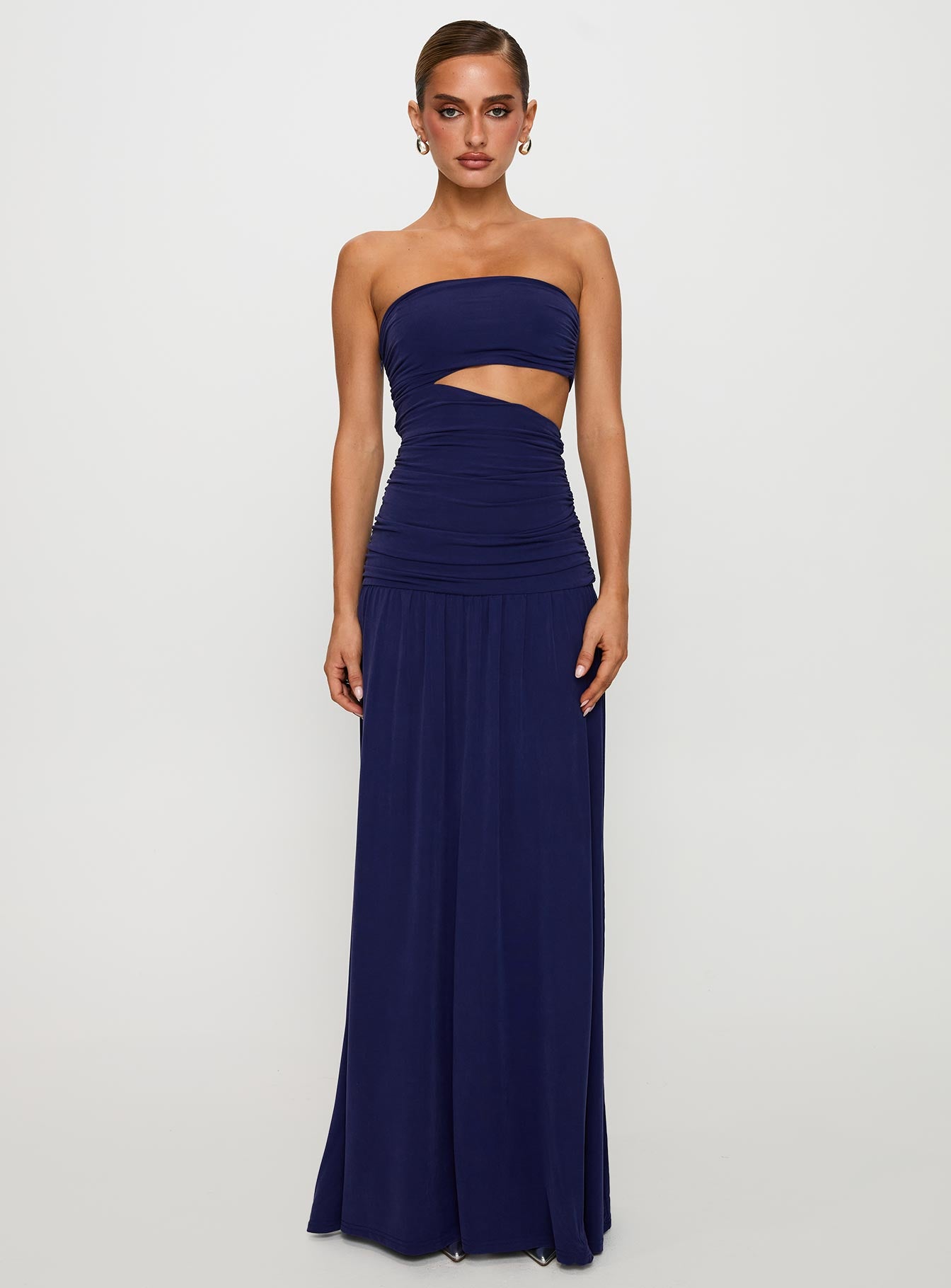 Grandeur Strapless Maxi Dress Navy-Vipp Girl
