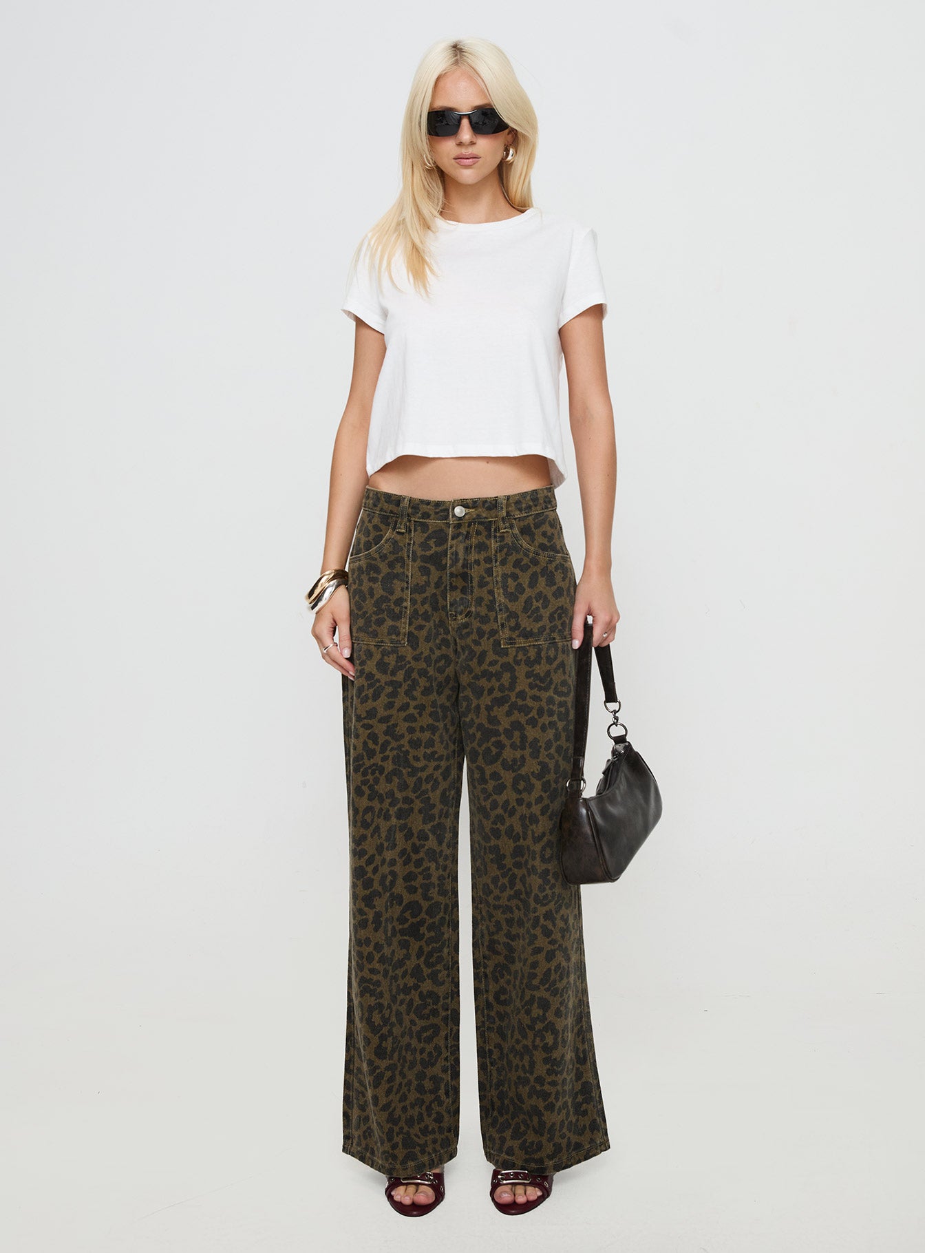 Briony Low Rise Wide Leg Jean Leopard-Vipp Girl