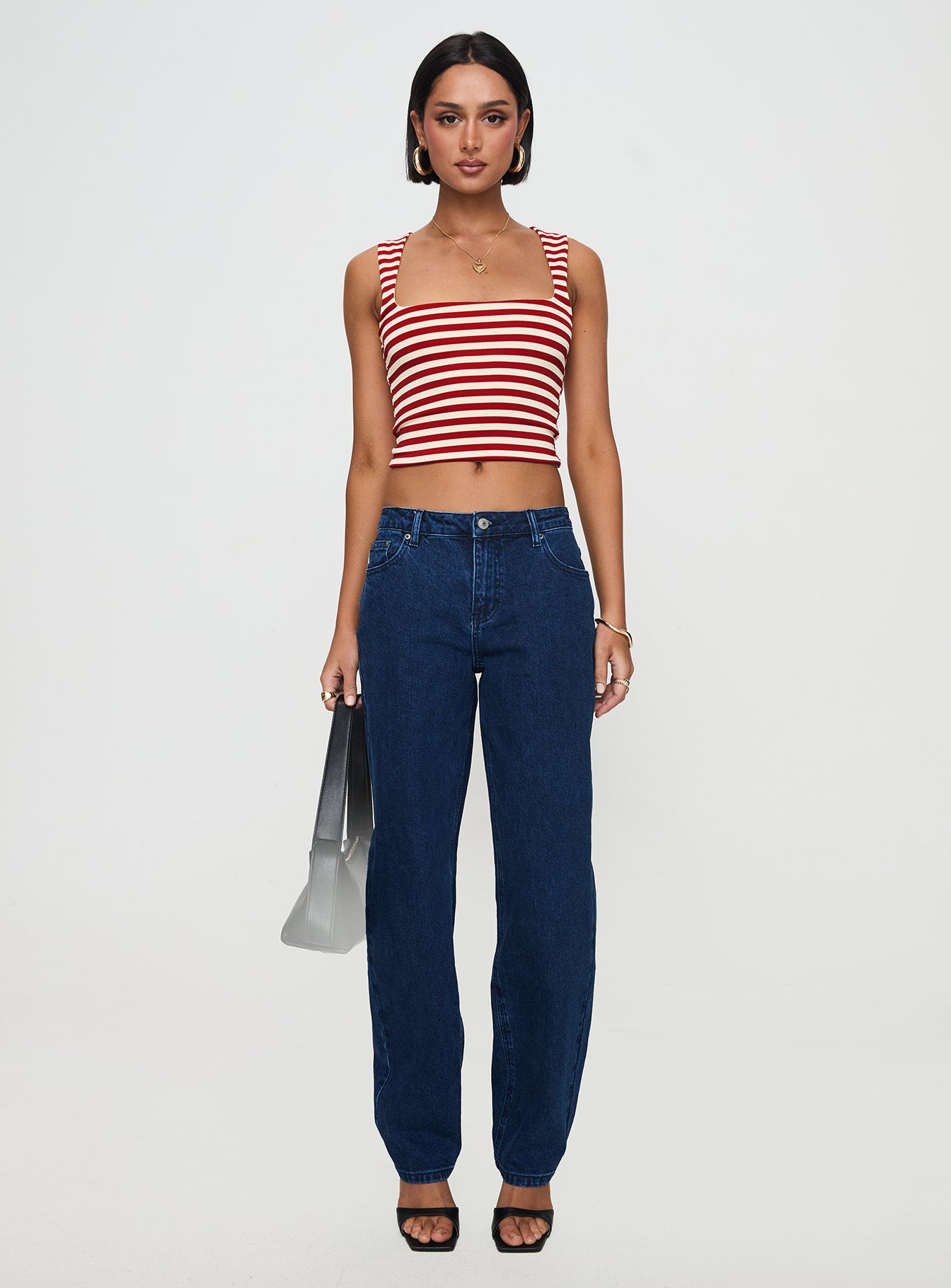 Britta Mid Rise Tapered Leg Jeans Dark Wash-Vipp Girl