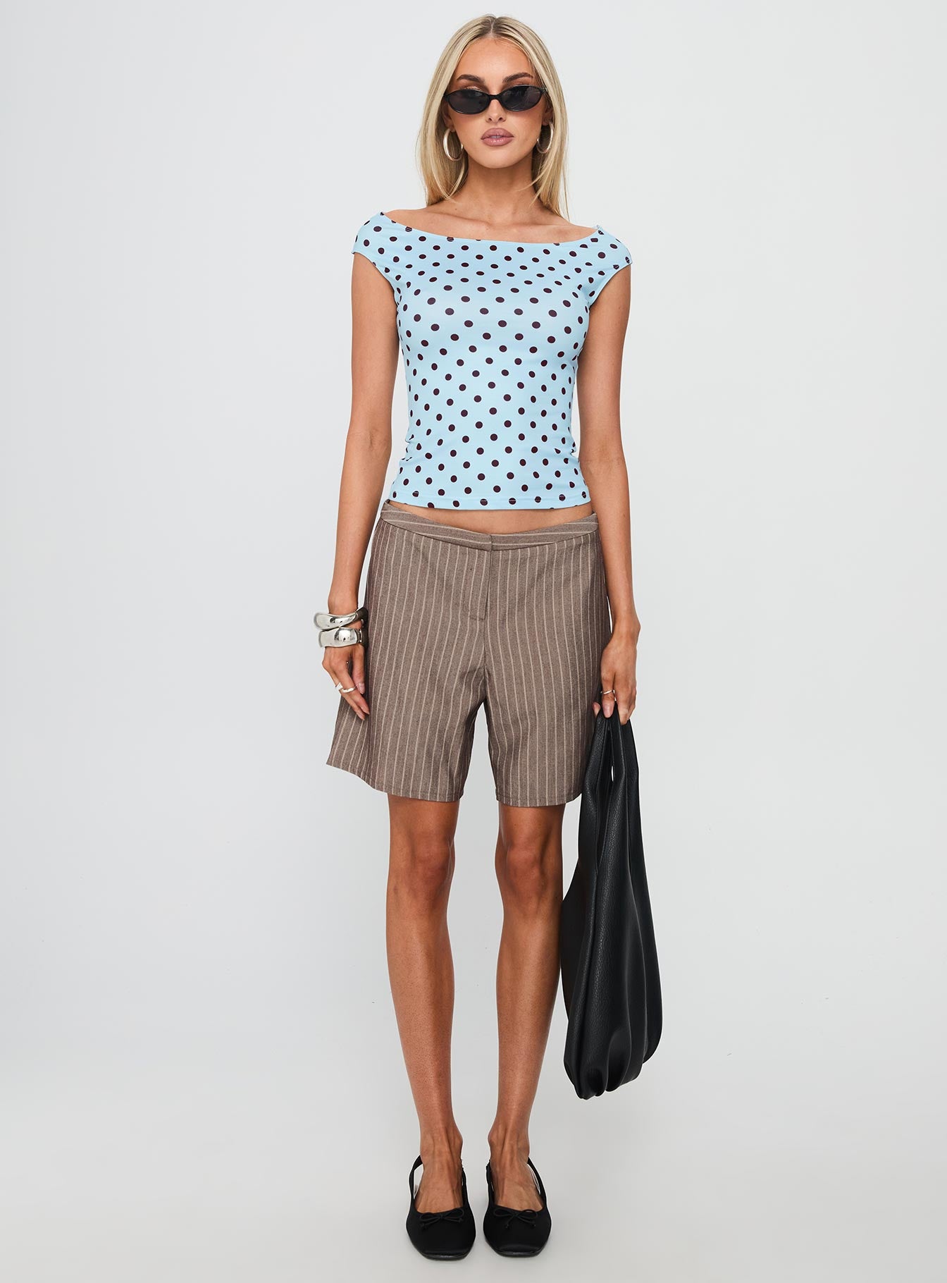 Cheirosa Off Shoulder Top Blue / Brown-Vipp Girl