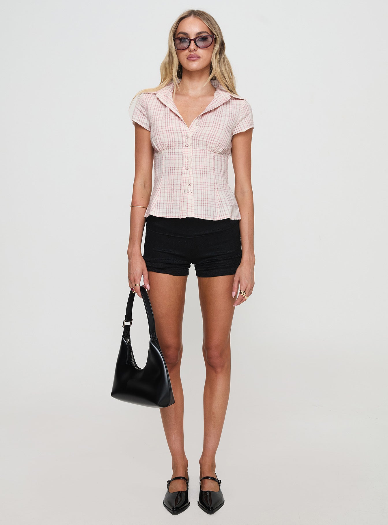 Cottesloe Blouse Top Pink Check-Vipp Girl