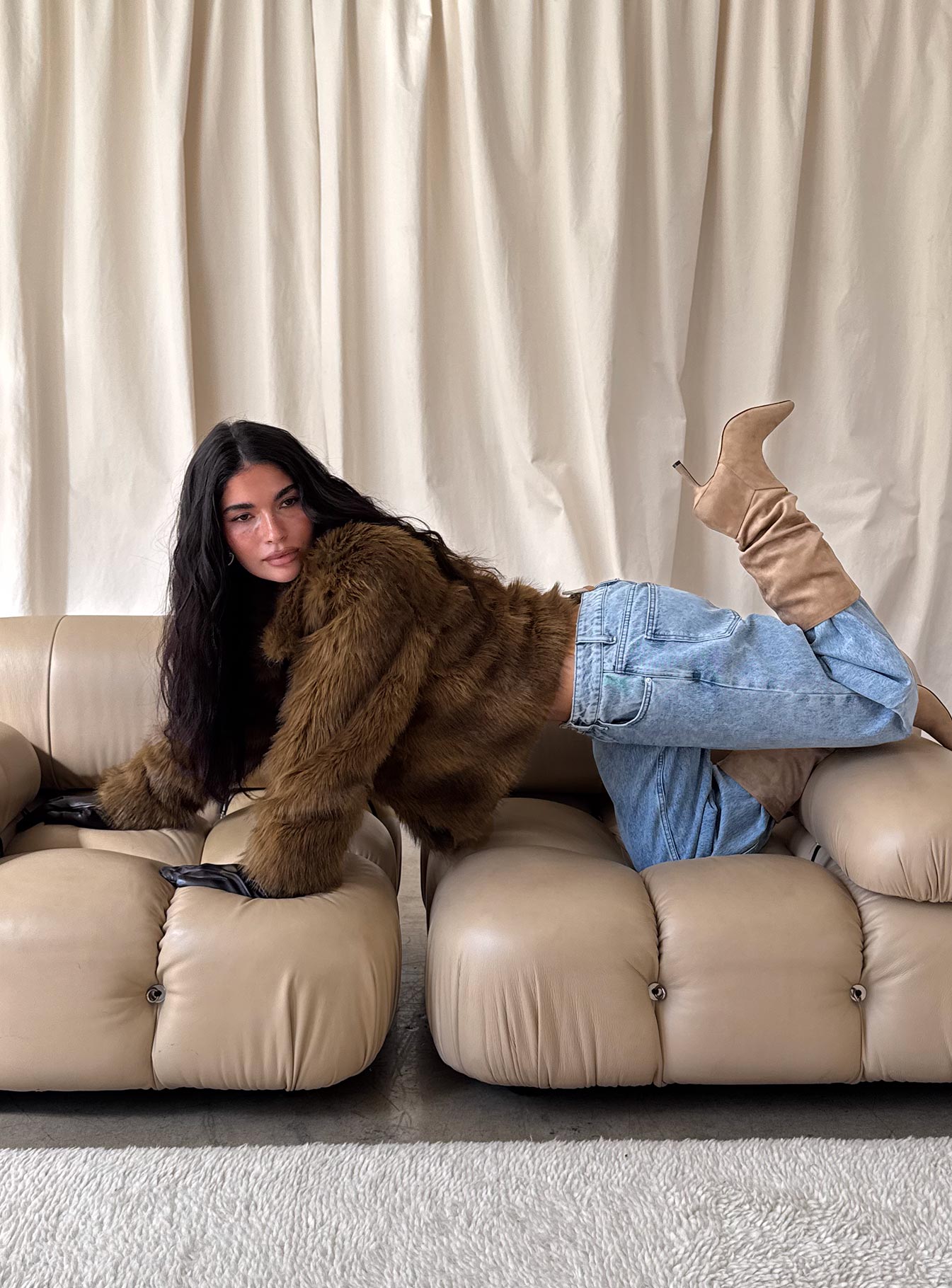 Dawnn Faux Fur Jacket Brown-Vipp Girl