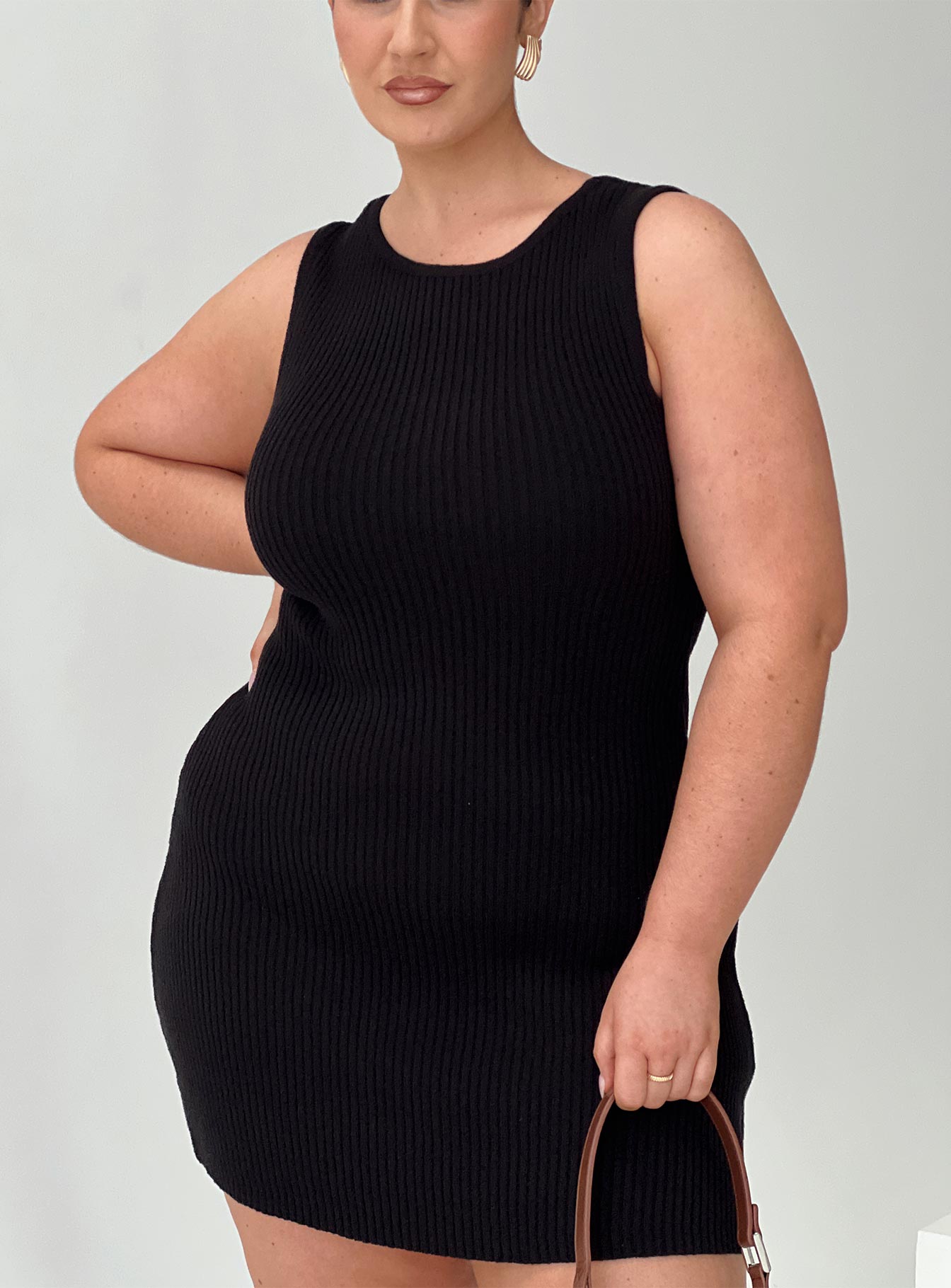 Osment Knit Mini Dress Black Curve-Vipp Girl