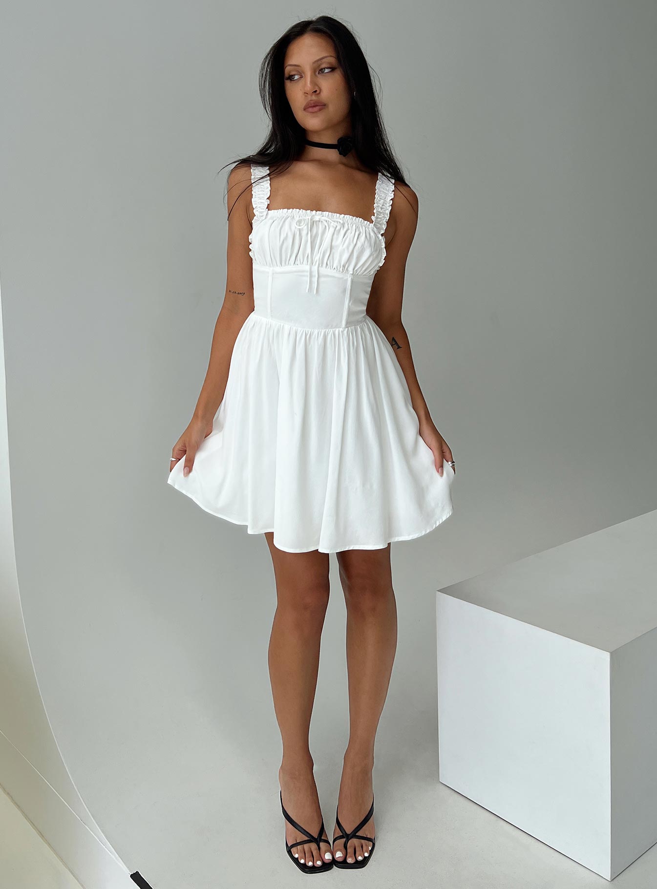 Keltie Mini Dress White-Vipp Girl
