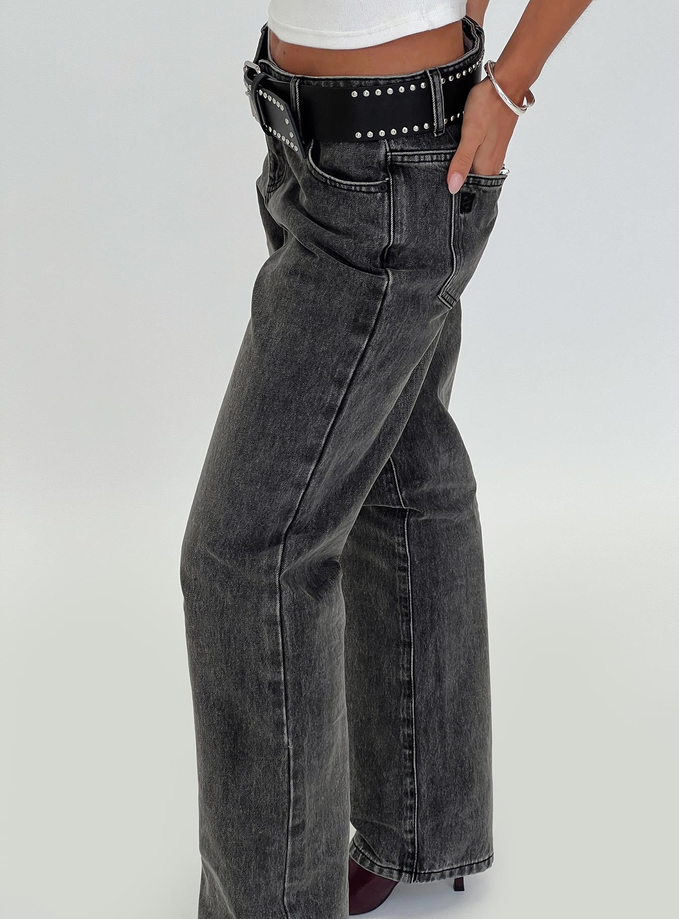 Better Half Low Rise Straight Leg Jeans Charcoal-Vipp Girl