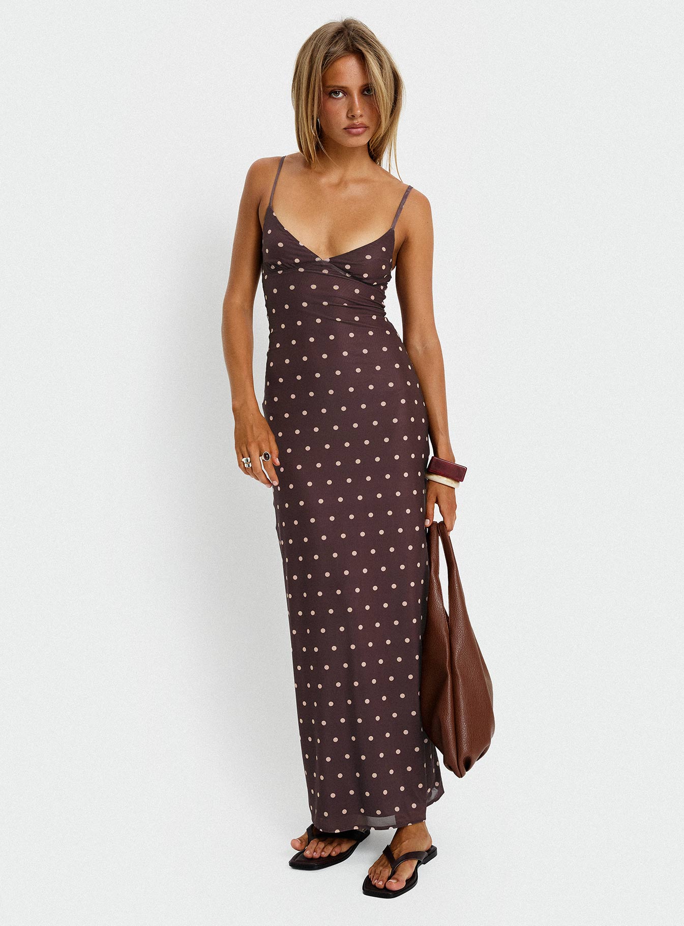 Glass Half Full Mesh Maxi Dress Plum / Pink Polka Dot-Vipp Girl