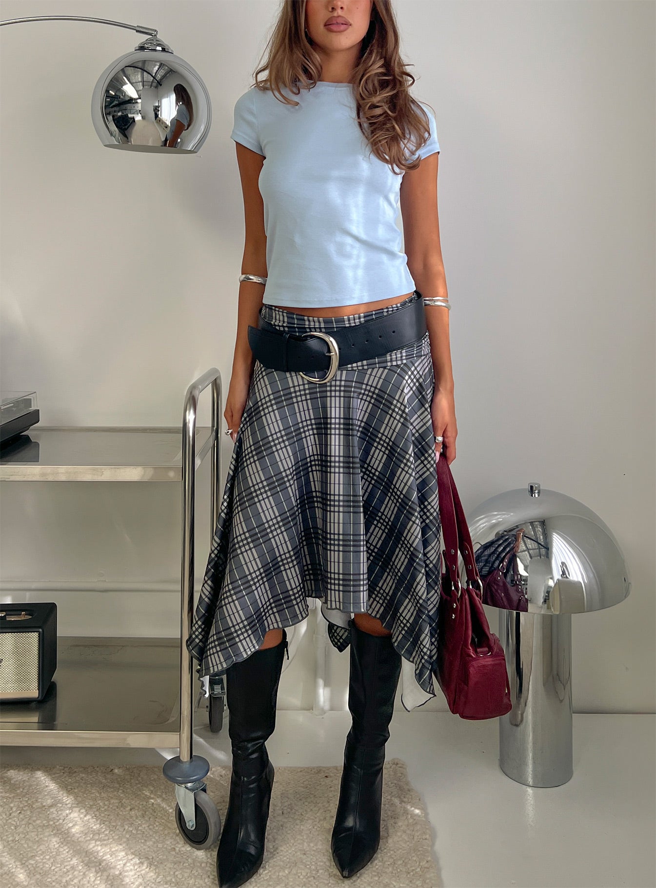 Prestige Longline Baby Tee Soft Blue-Vipp Girl