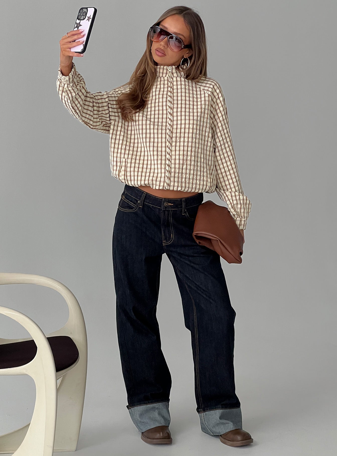 Kalle Jacket Brown Check-Vipp Girl