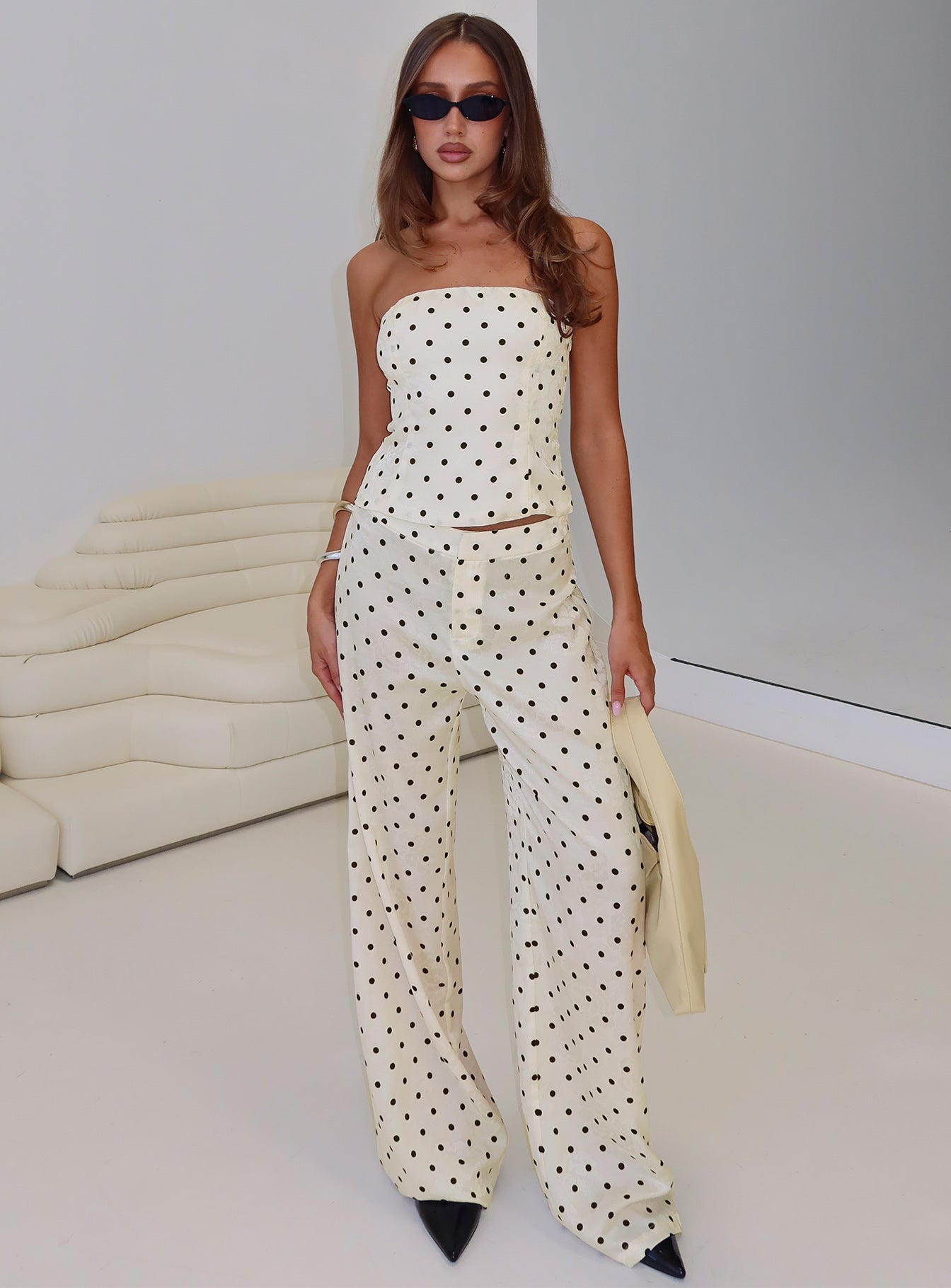 Powdered Sugar Strapless Set Cream Polka-Vipp Girl