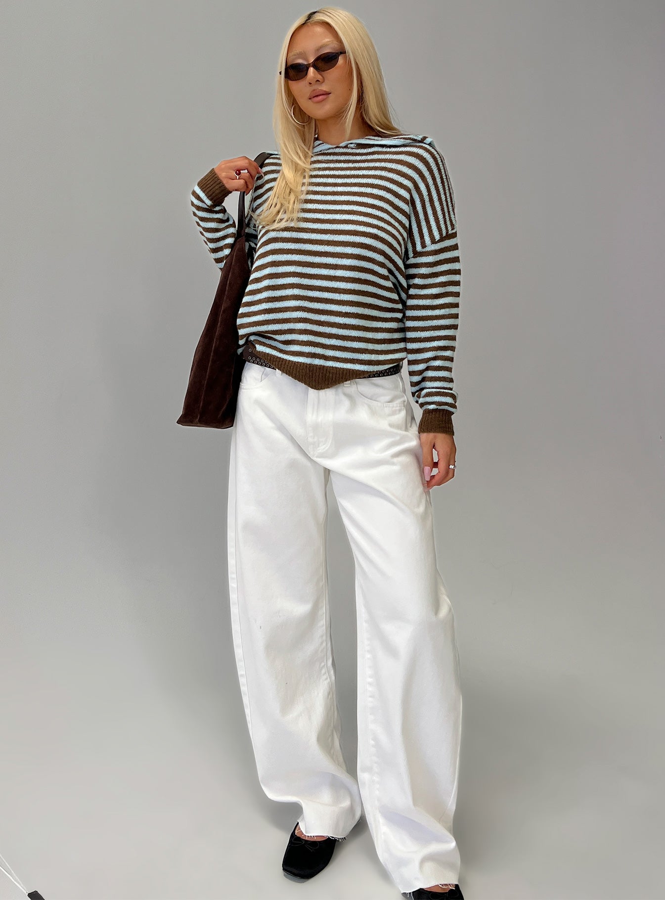 Kaio Mid Rise Barrel Leg Denim Jeans White-Vipp Girl