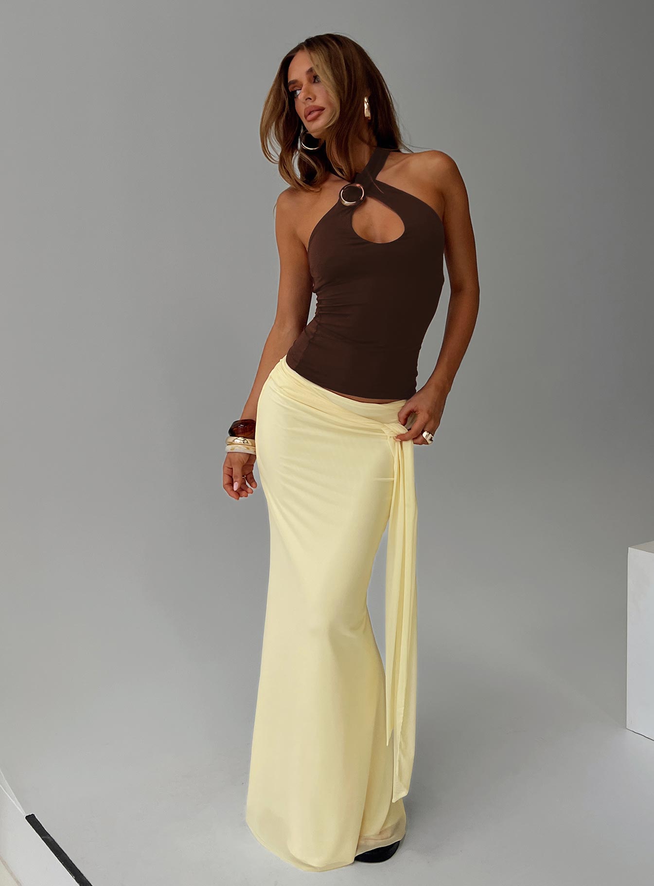 Caviar Tie Maxi Skirt Lemon-Vipp Girl