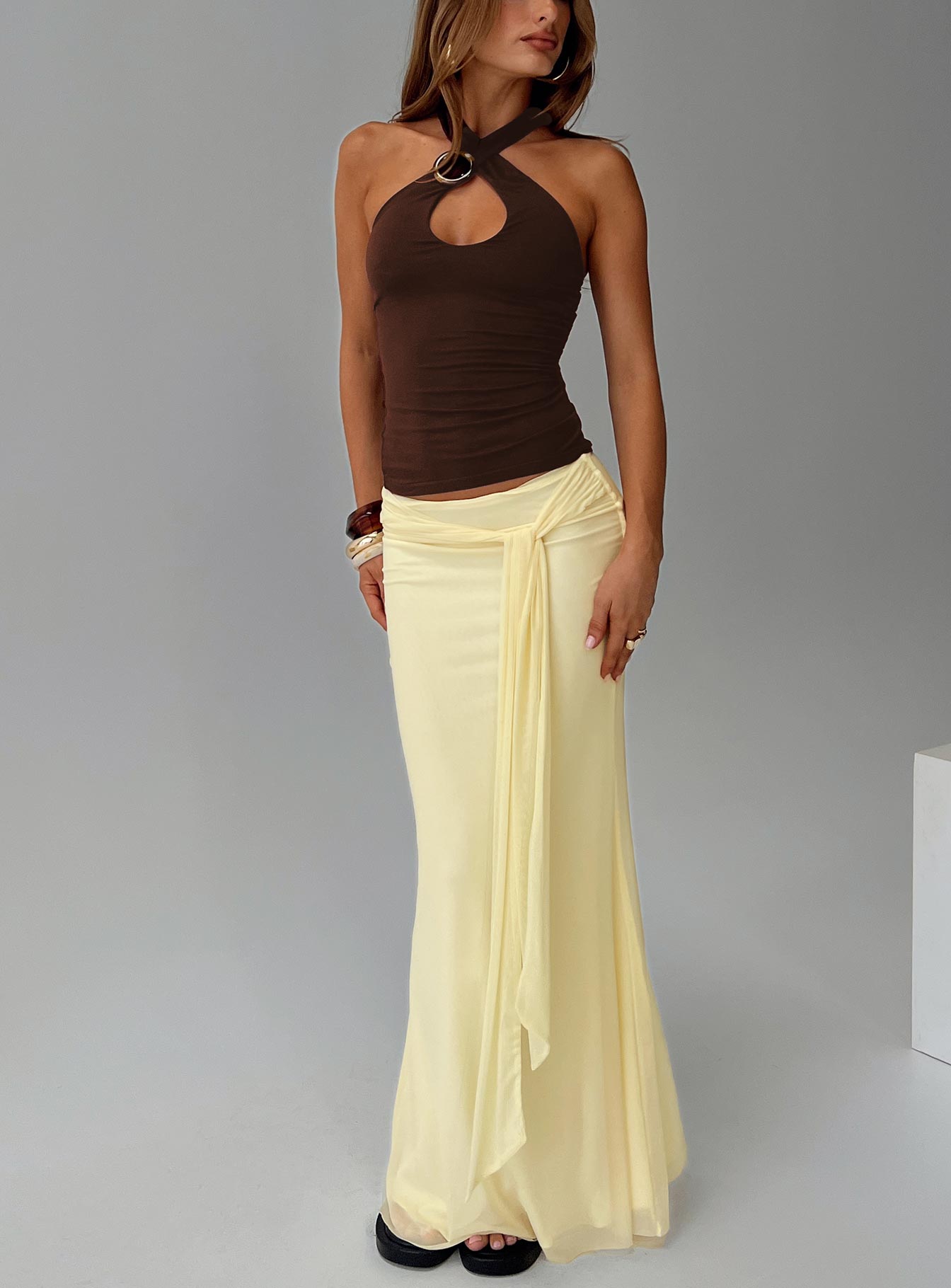 Caviar Tie Maxi Skirt Lemon-Vipp Girl
