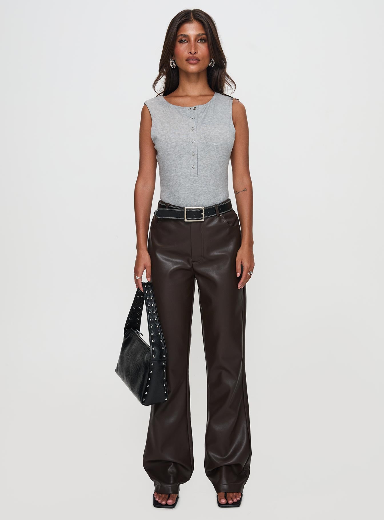 Nolene Low Rise Pants Chocolate-Vipp Girl