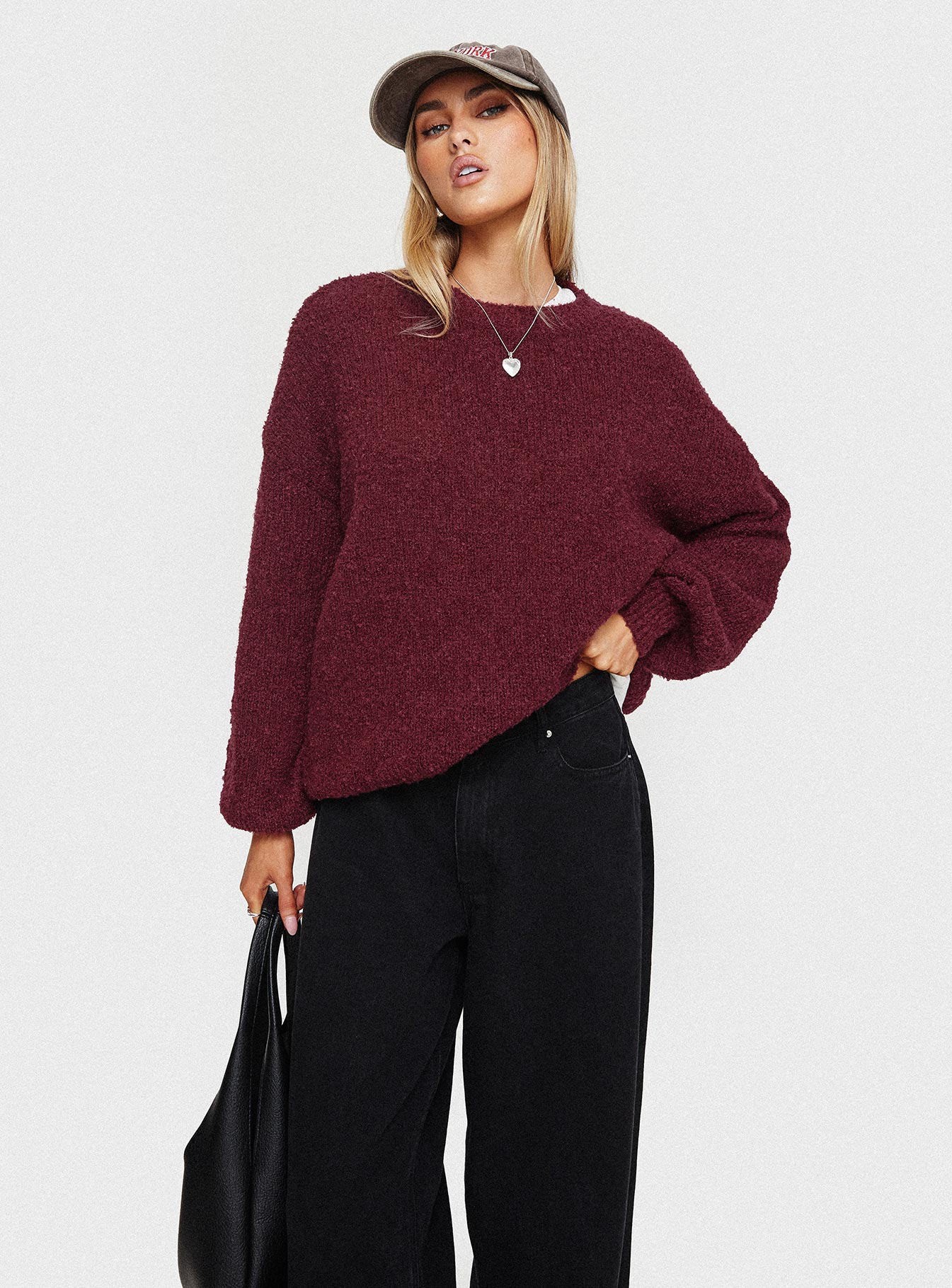 Niomie Knit Sweater Burgundy-Vipp Girl