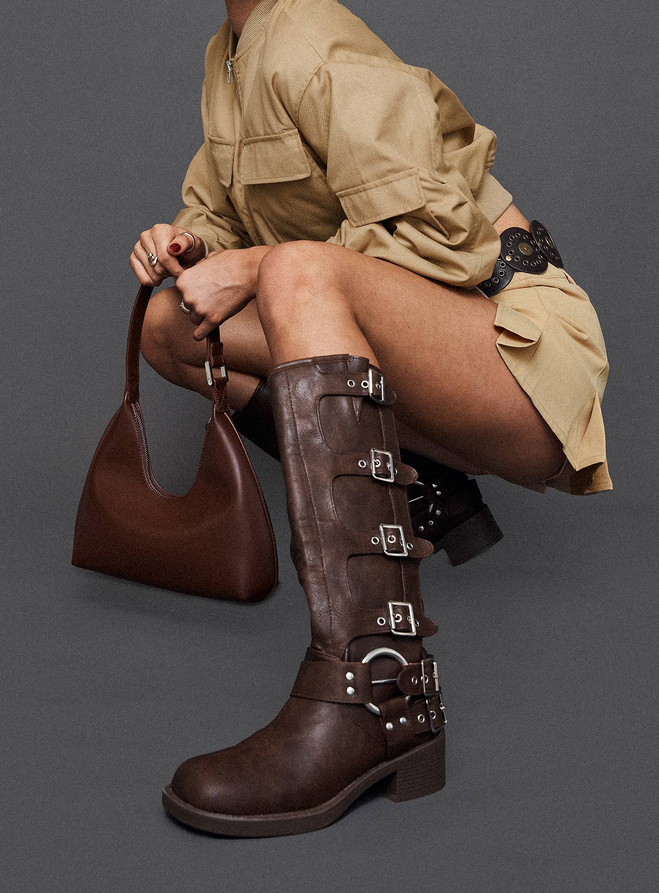 Buckle Down Boots Brown-Vipp Girl