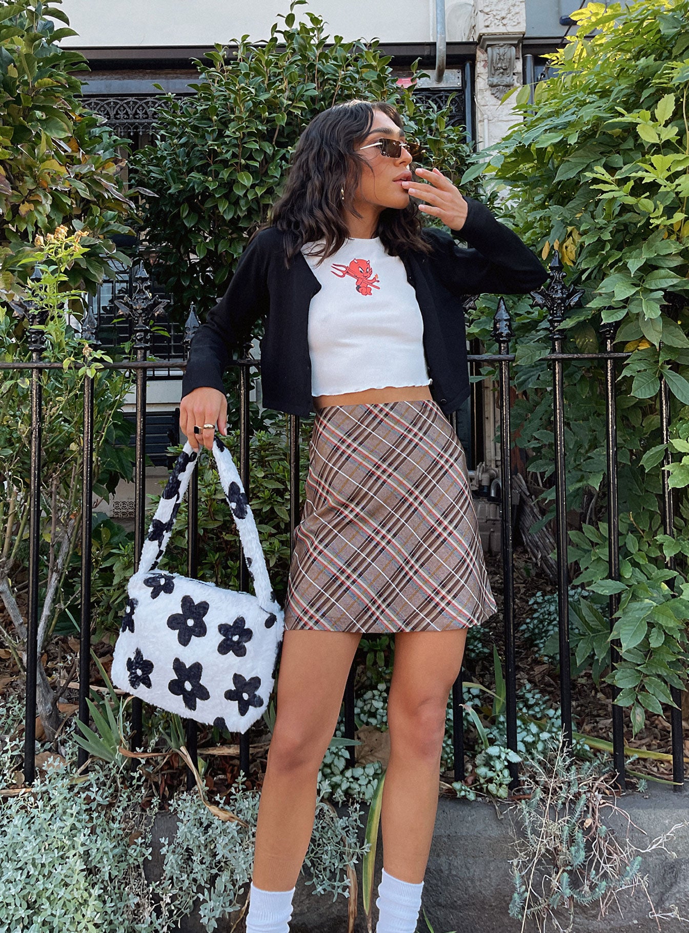 Darwin Mini Skirt Brown multi-Vipp Girl