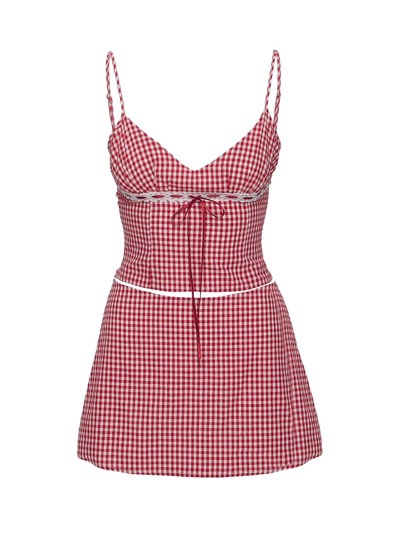 Daydreaming Gingham Set Red / White-Vipp Girl