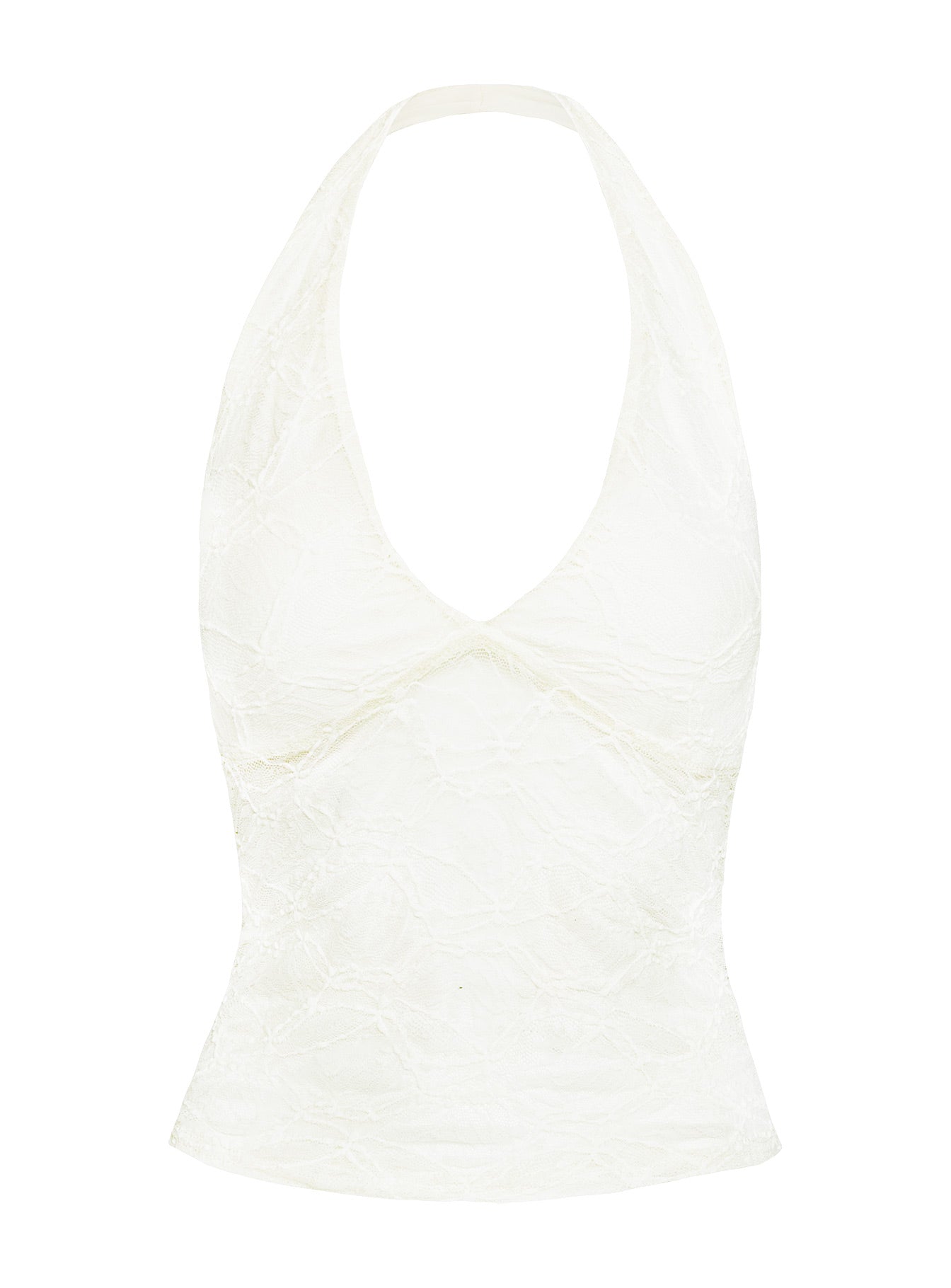 Darrah Lace Halter Top Cream-Vipp Girl