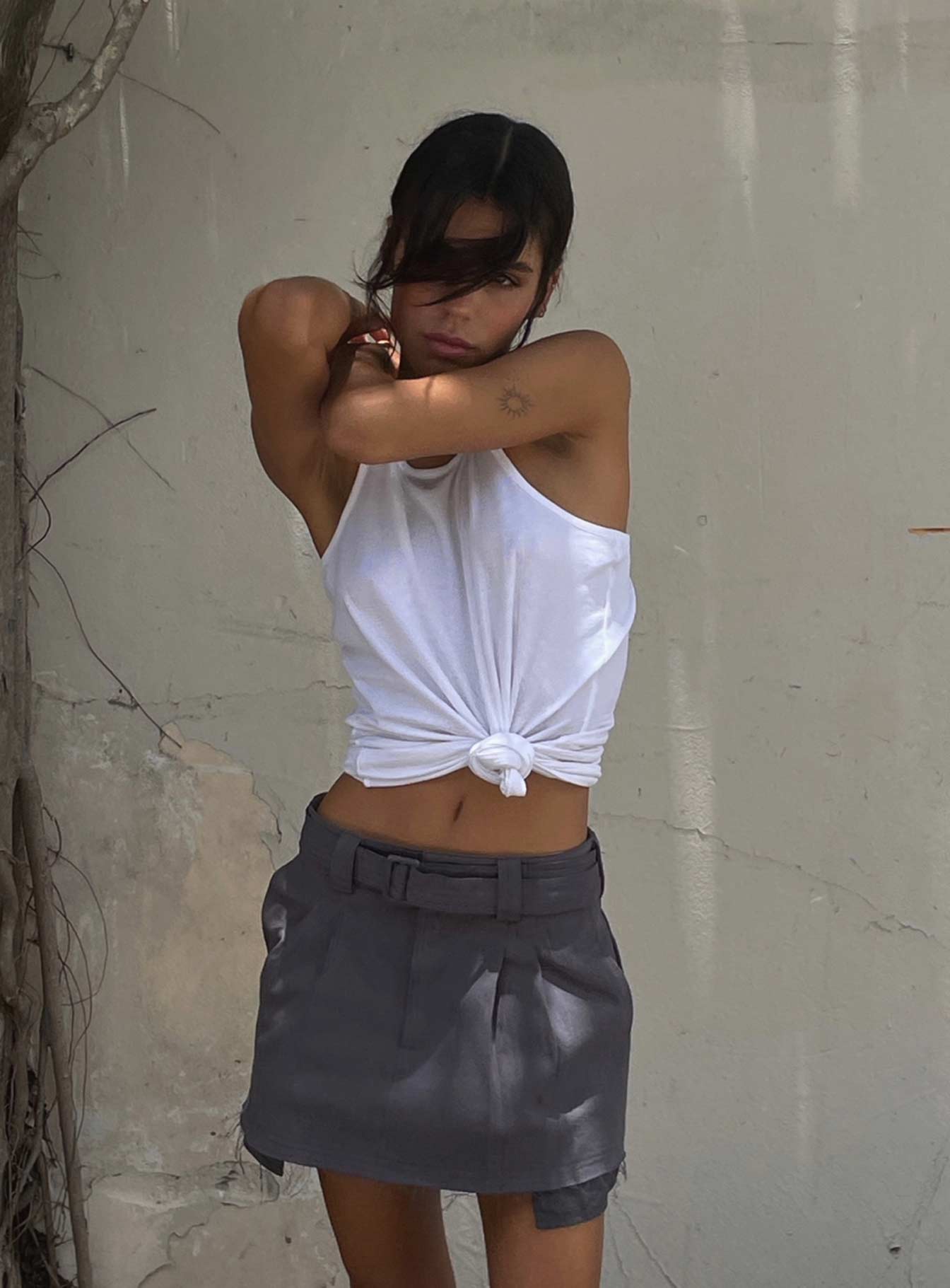 Elle Mini Skirt Grey-Vipp Girl