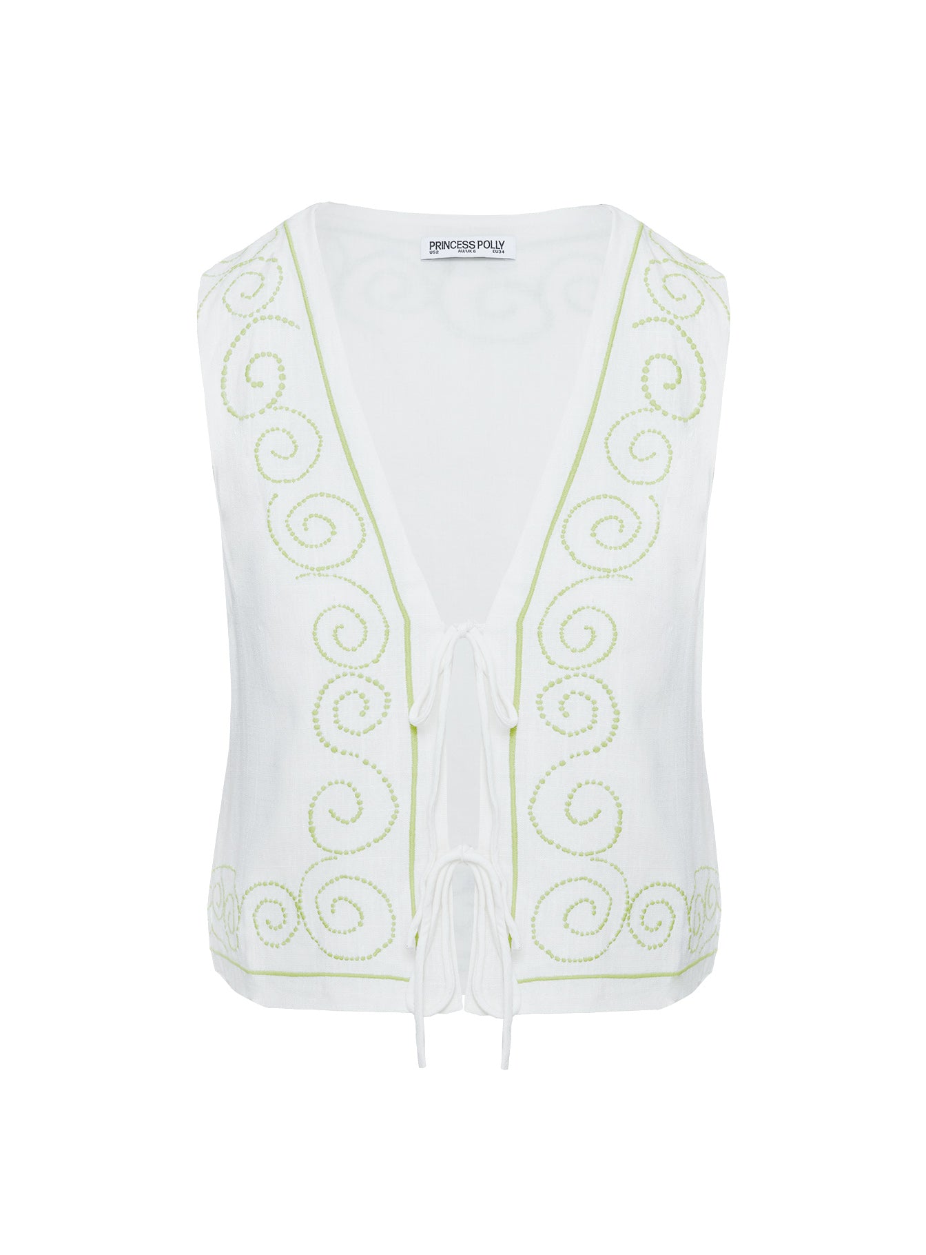 Kindred Tie Top White / Green-Vipp Girl