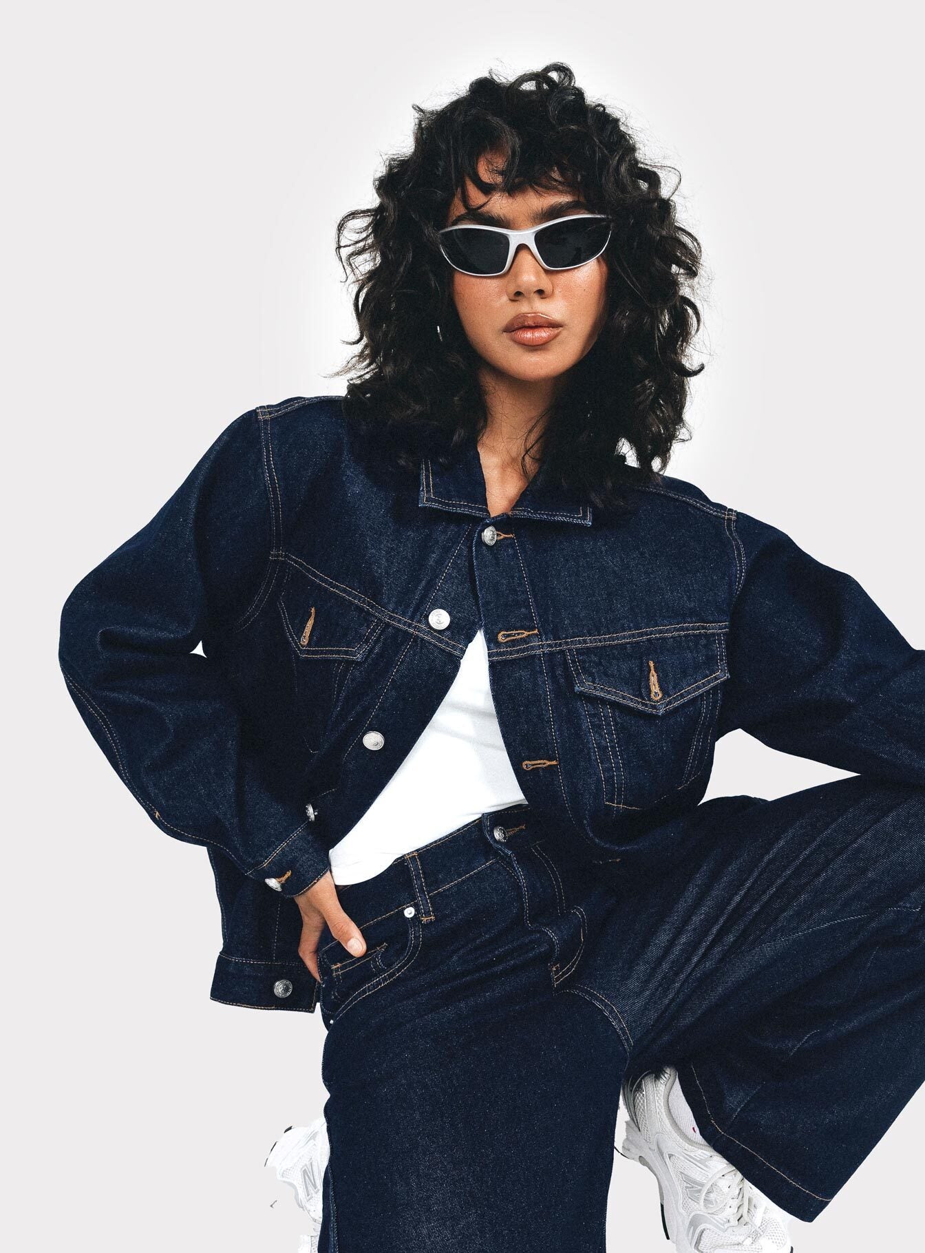 Kaleena Dark Wash Denim Jacket-Vipp Girl