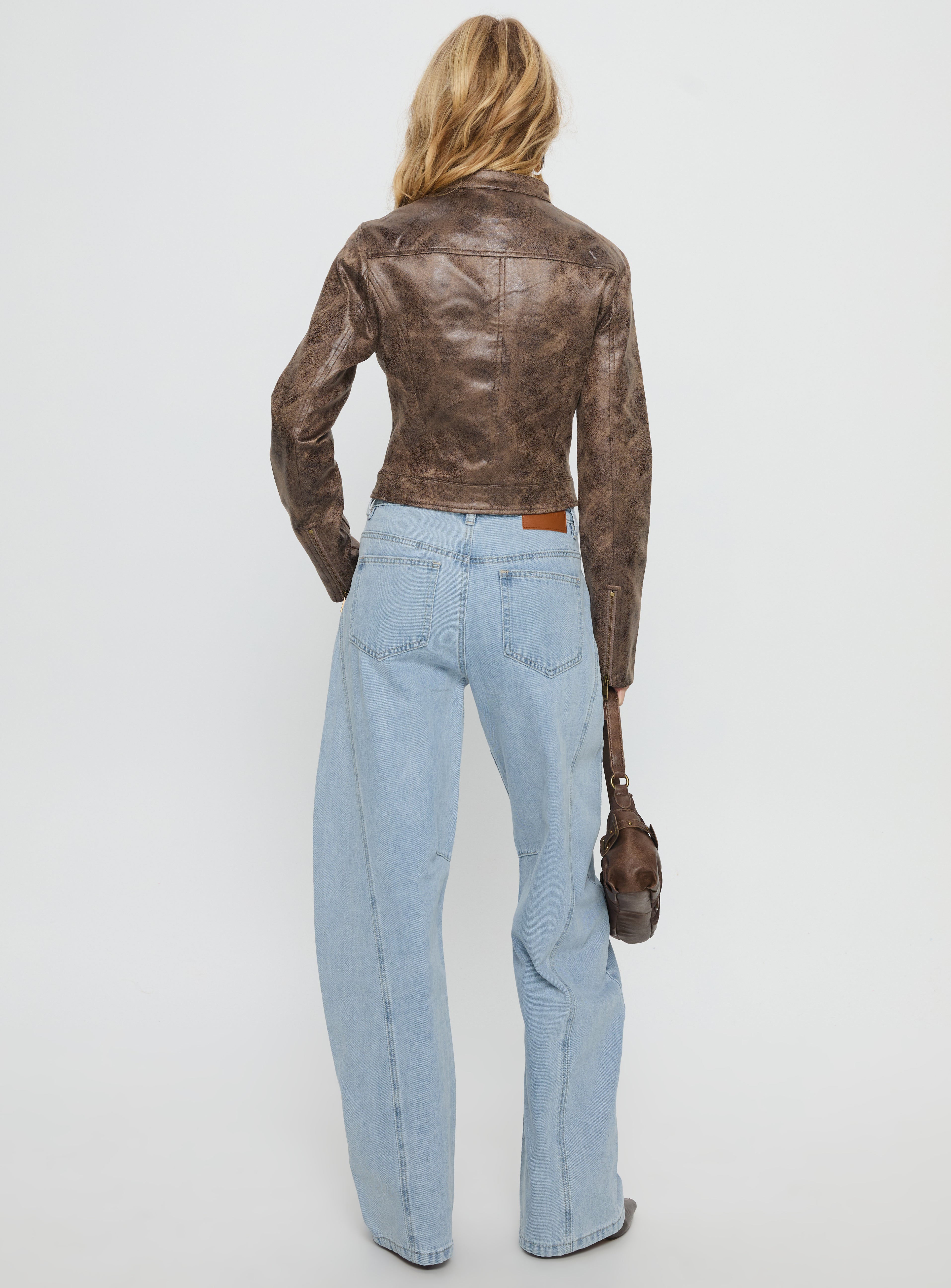 Lost Track Mid Rise Barrel Leg Jeans Ice Wash-Vipp Girl