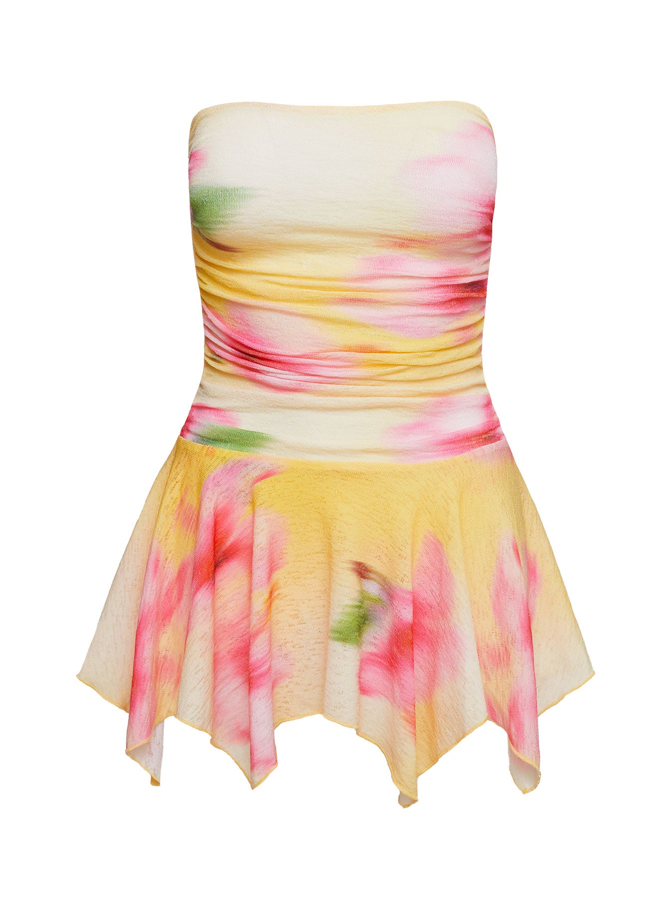Minxie Strapless Playsuit Yellow / Pink-Vipp Girl