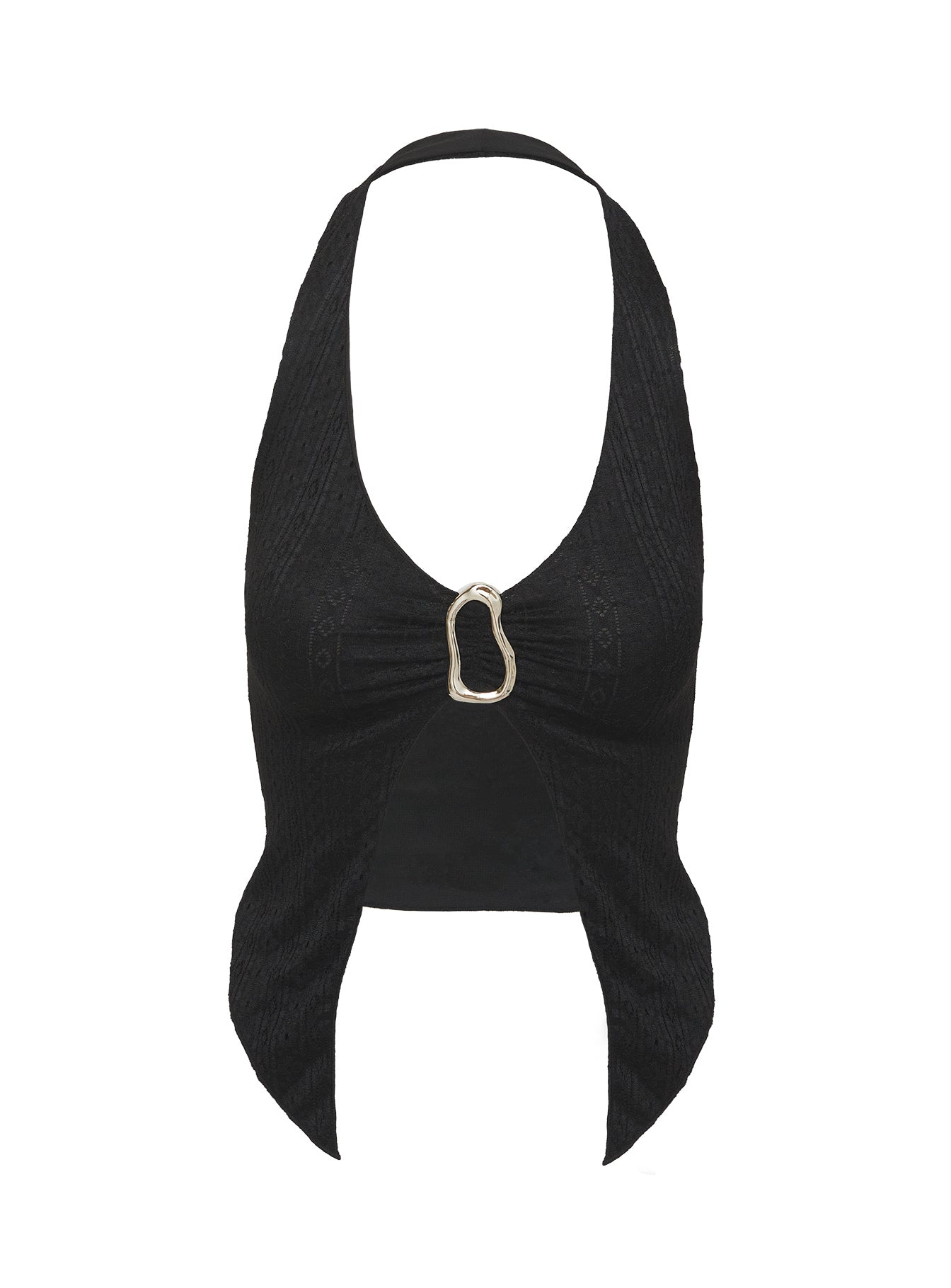 Moderna Halter Lace Top Black-Vipp Girl