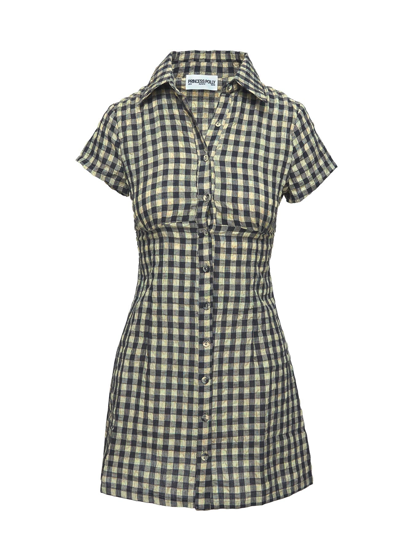 Motley Mini Dress Brown Check Tall-Vipp Girl