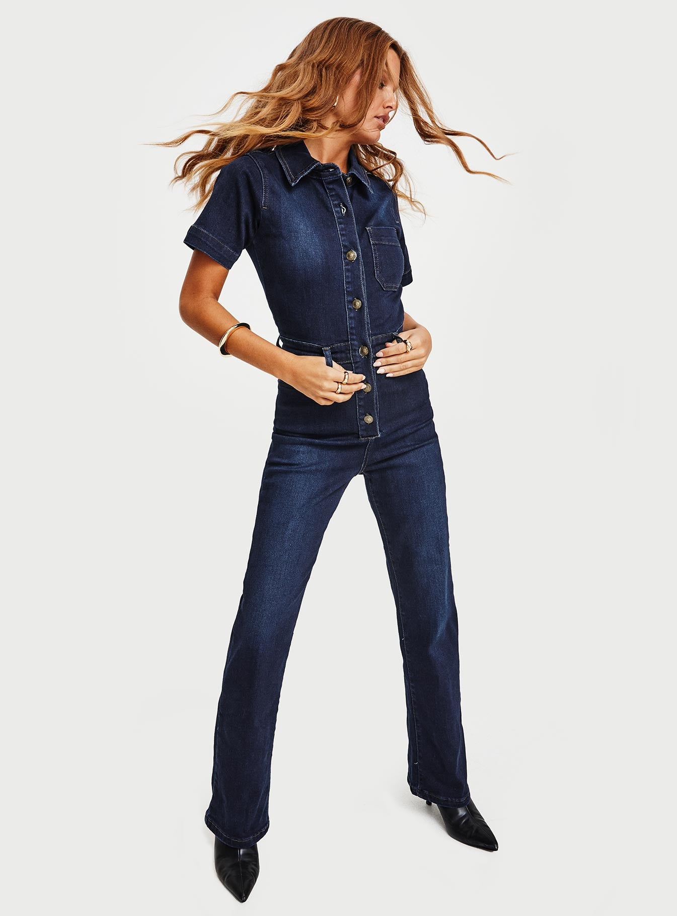 Muro Denim Jumpsuit Blue-Vipp Girl