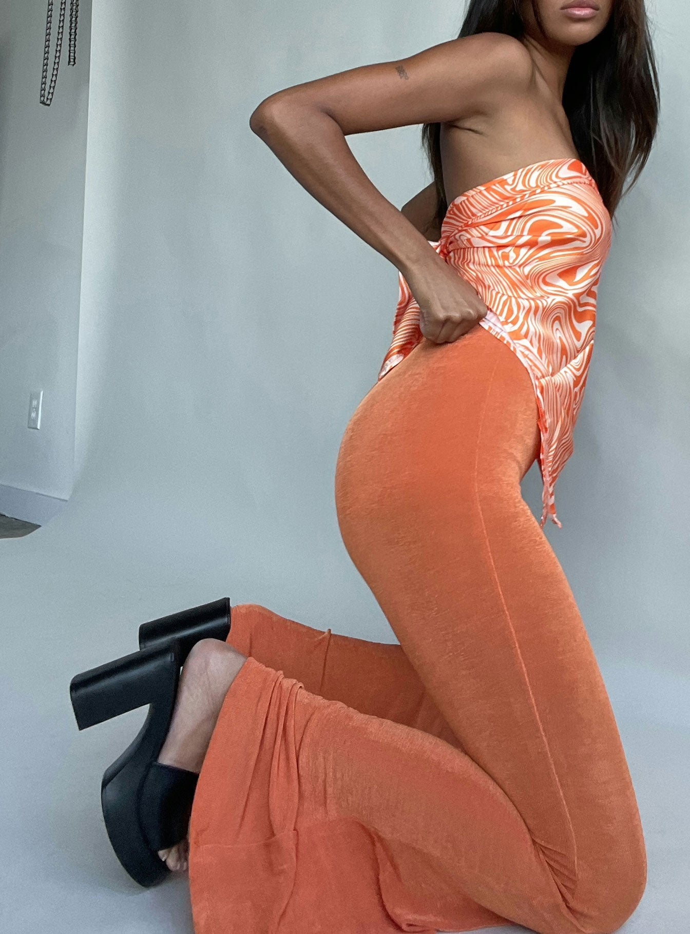 Marble Mood Hair Scarf Orange-Vipp Girl