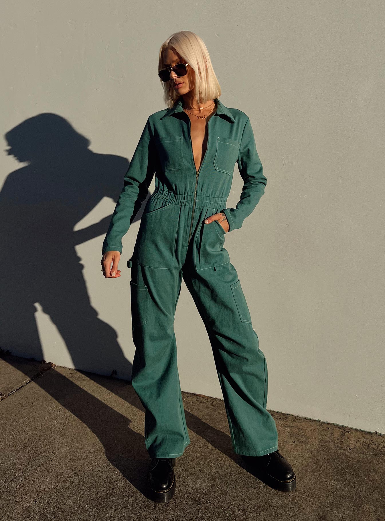 Miami Vice Boiler Suit Forest Green-Vipp Girl