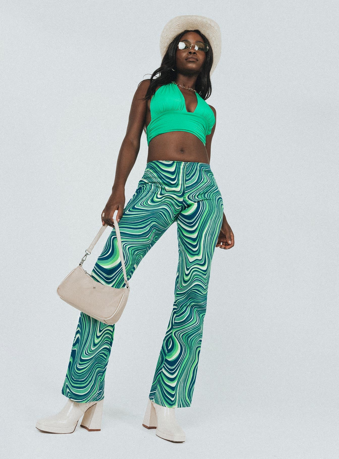 Motel Coban Trouser 70s Ripple Green-Vipp Girl