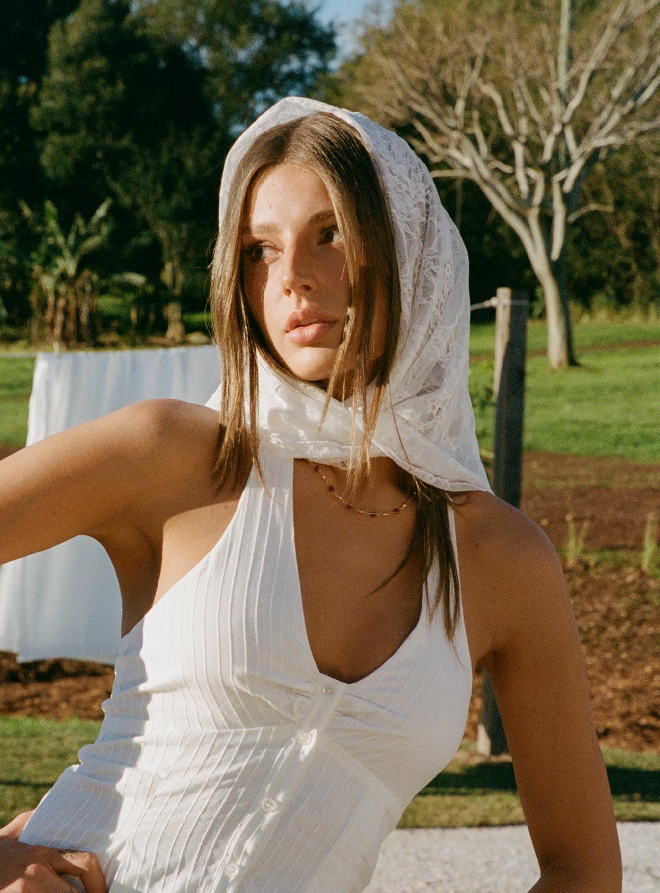 Nellie Scarf White Lace-Vipp Girl