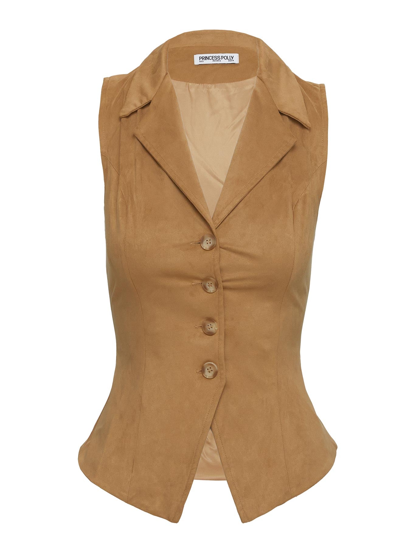 Oh So Retro Faux Suede Vest Beige-Vipp Girl